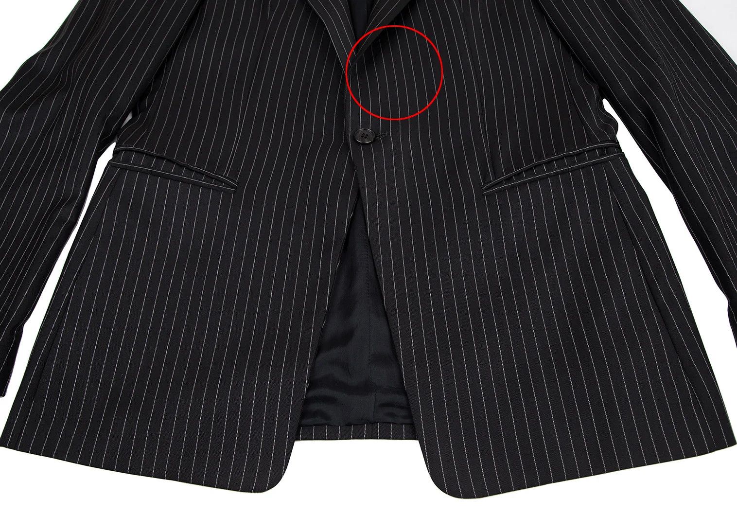 Emporio Armani Stripe Wool Jacket in Black Size 50 Size US M / EU 48-50 / 2 - 8 Thumbnail