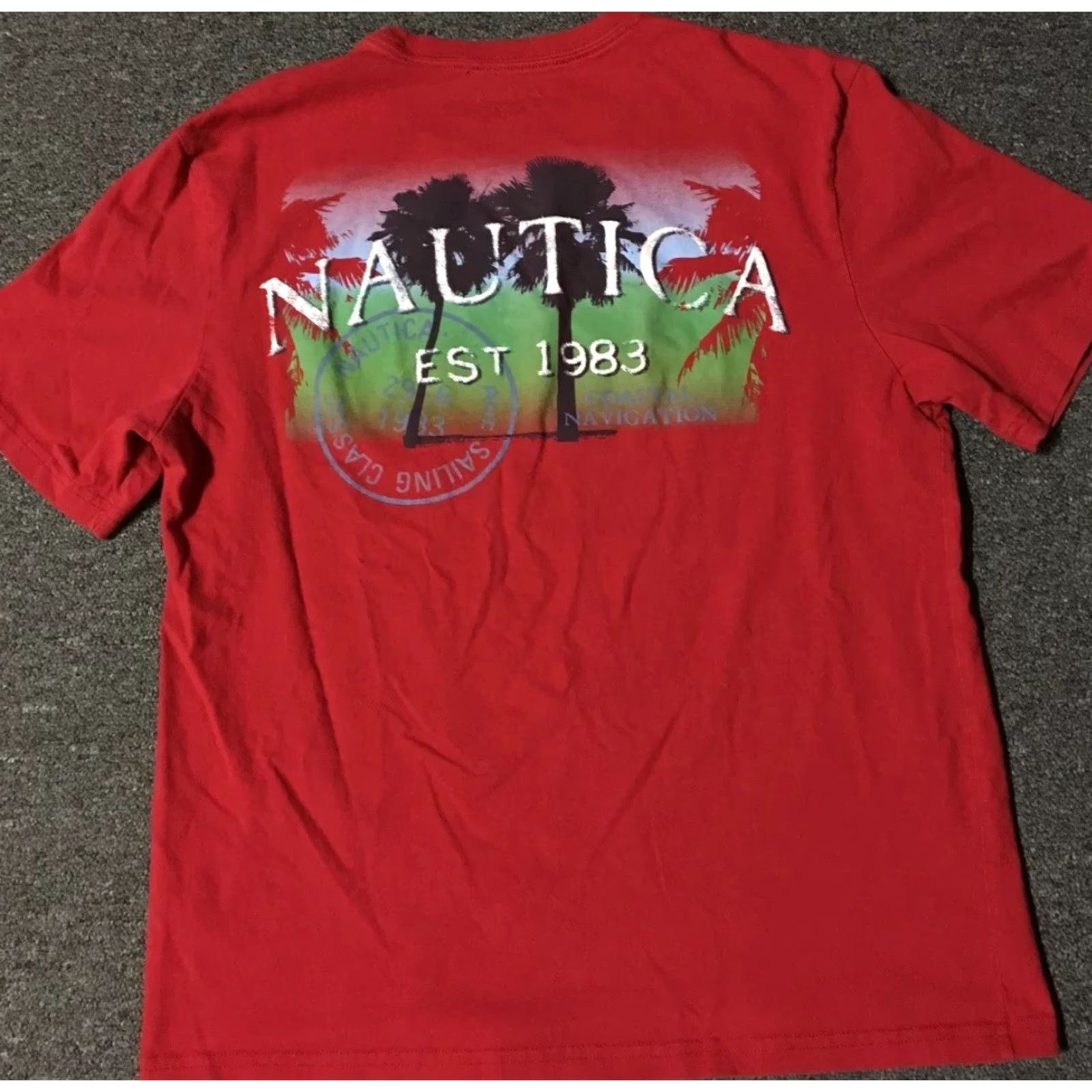 Nautica VINTAGE Nautica Sailing Shirt M Competition Fishing 90s Ocean Beach Boat Nautical Shirt Mens Red Navy blue etc Size US M / EU 48-50 / 2 - 2 Thumbnail