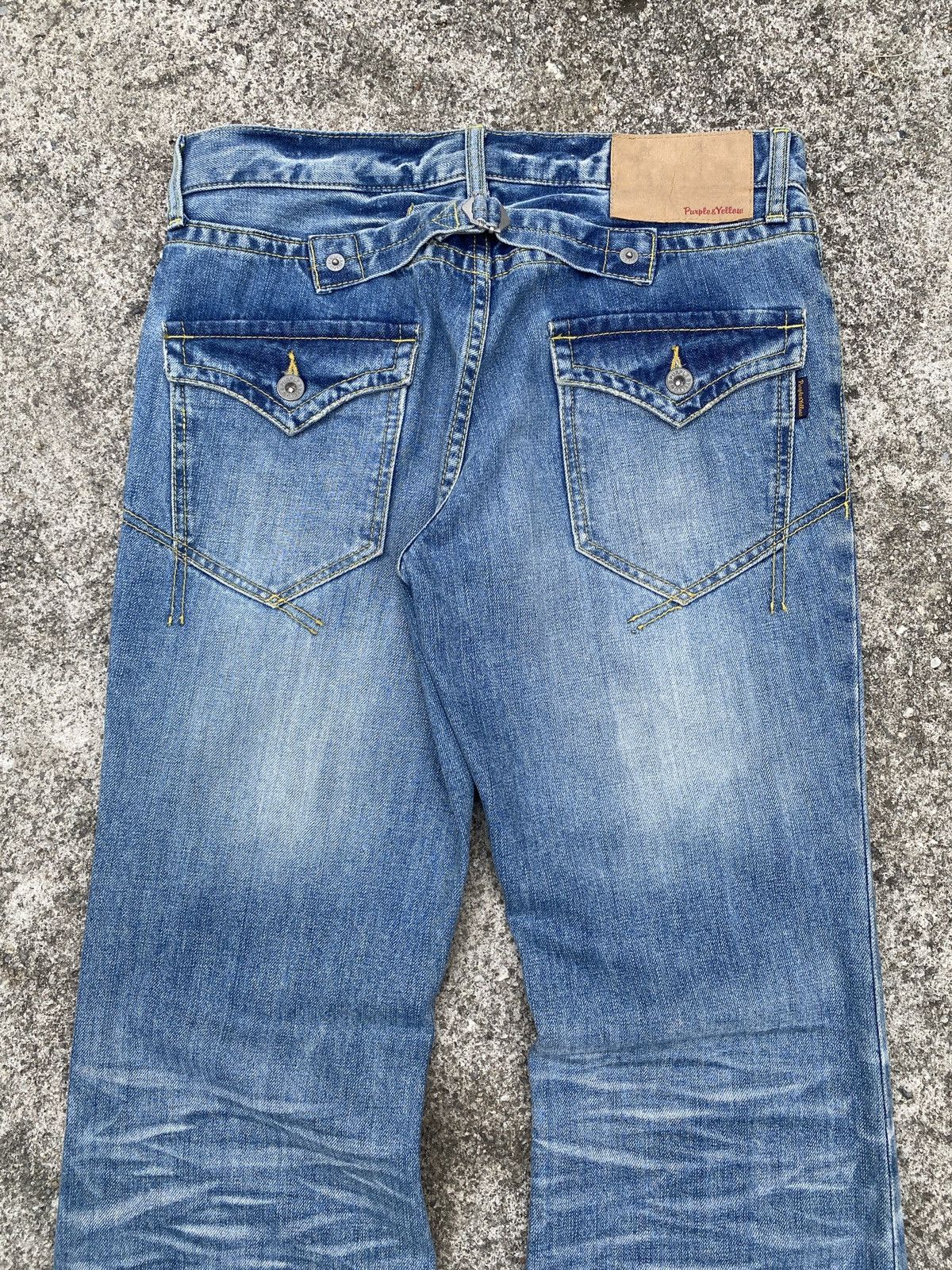 Japanese Brand × Tornado Mart Purple & Yellow Japan Patches Flare Jeans Size US 30 / EU 46 - 8 Thumbnail