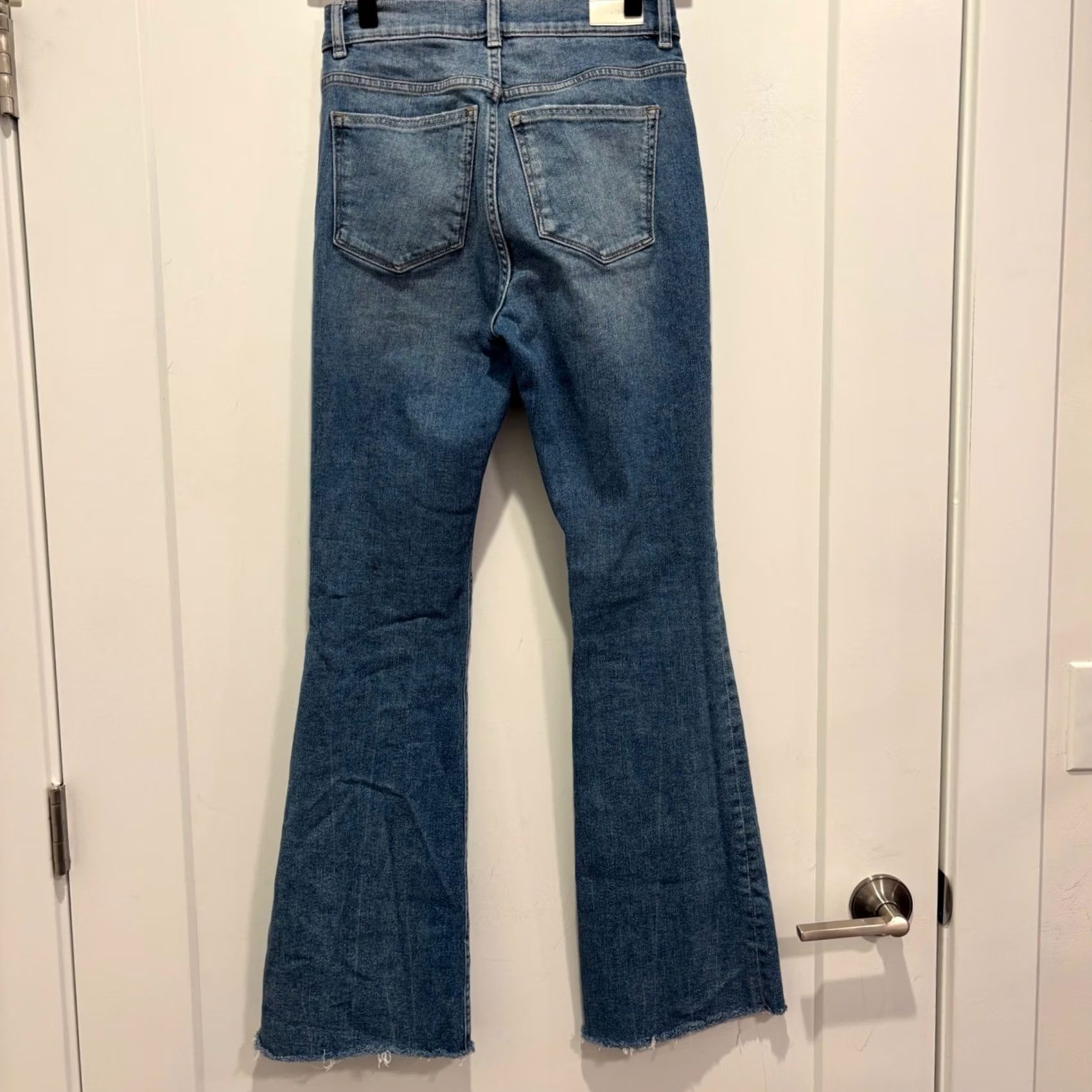 DL1961 DL1961 Womens High Rise Flare Jeans Medium Wash Raw Hem Size 24 Size 42" / US 20 - 3 Thumbnail