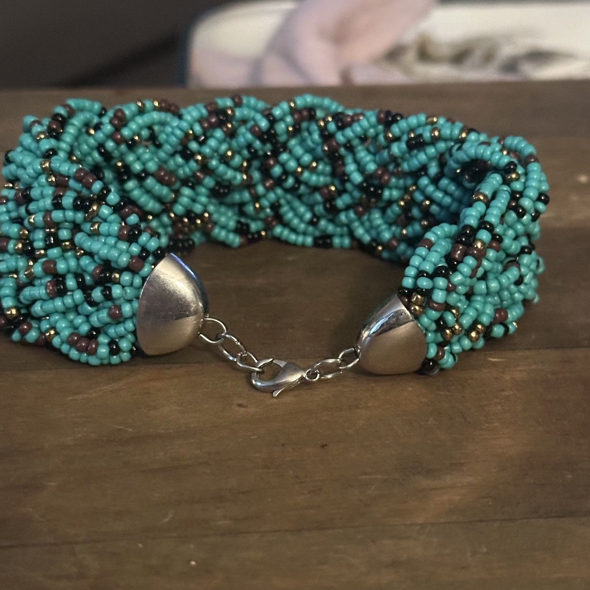 Other Chunky turquoise braided seed beed bracelet Size ONE SIZE - 5 Thumbnail