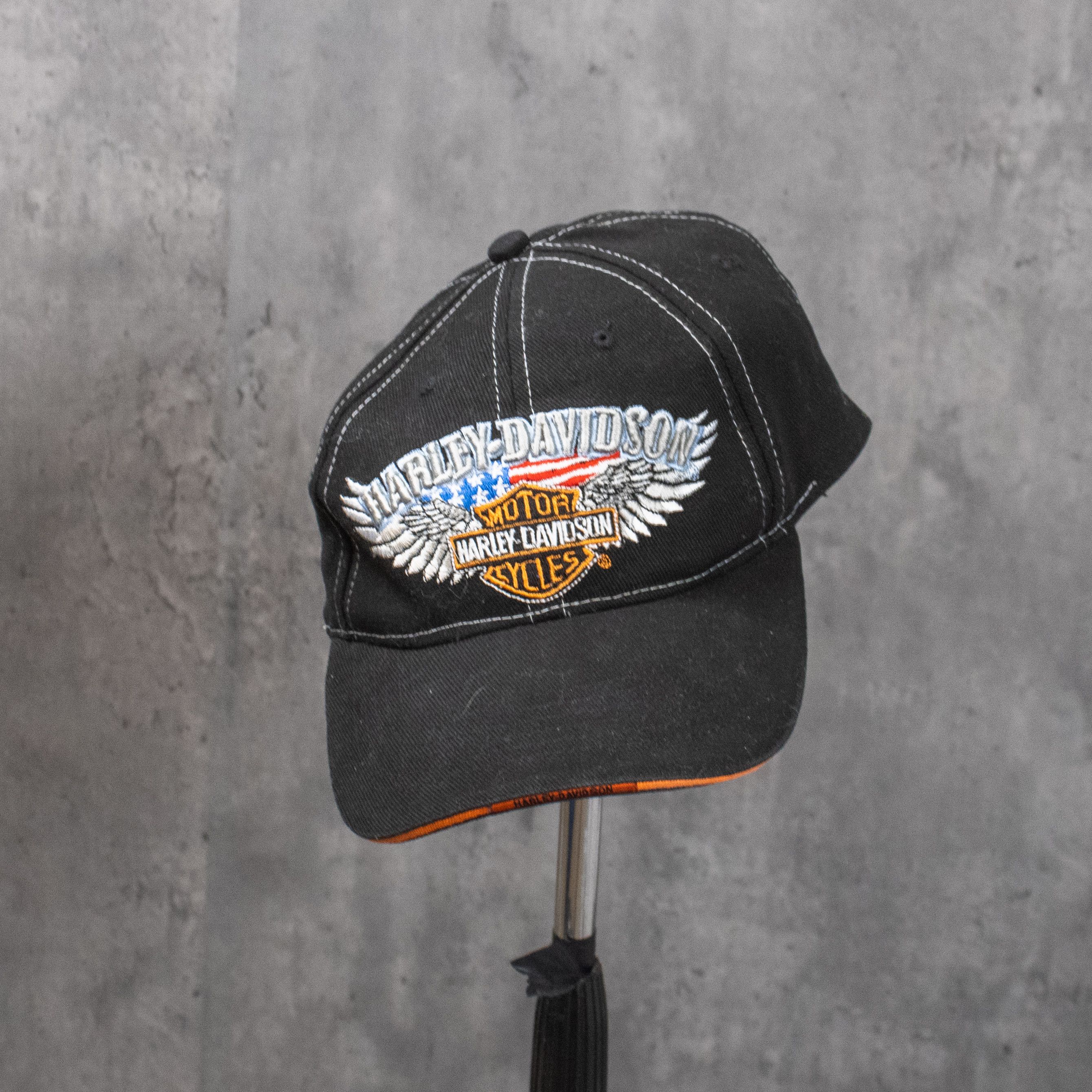 Harley Davidson Y2K 2000's 00's Harley Davidson Black 6 Pannel Hat Size ONE SIZE - 1 Thumbnail