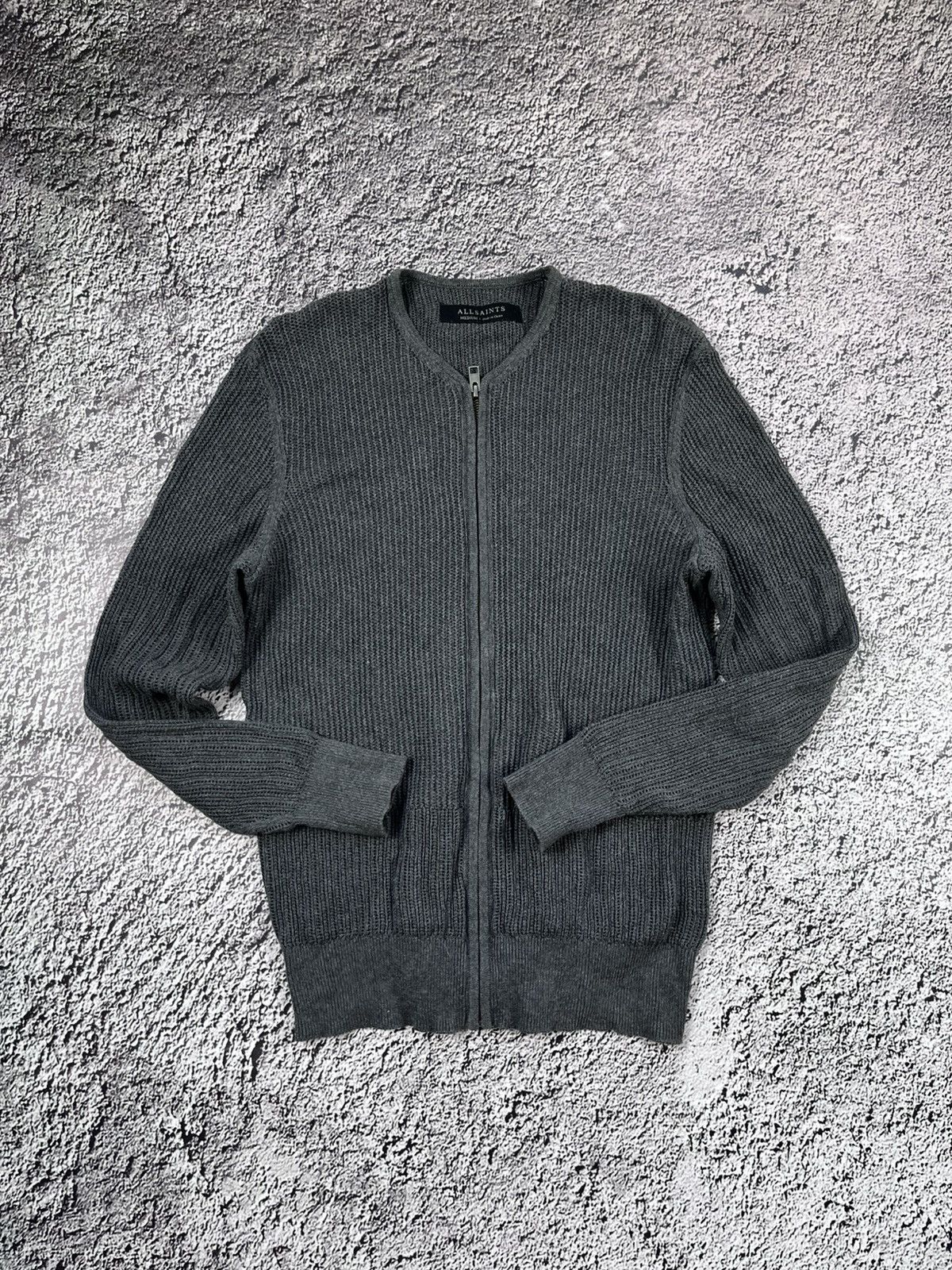 Allsaints Vintage Allsaints Knitted Mesh Zip Cardigan Mesh Jacket Size US M / EU 48-50 / 2 - 1 Thumbnail