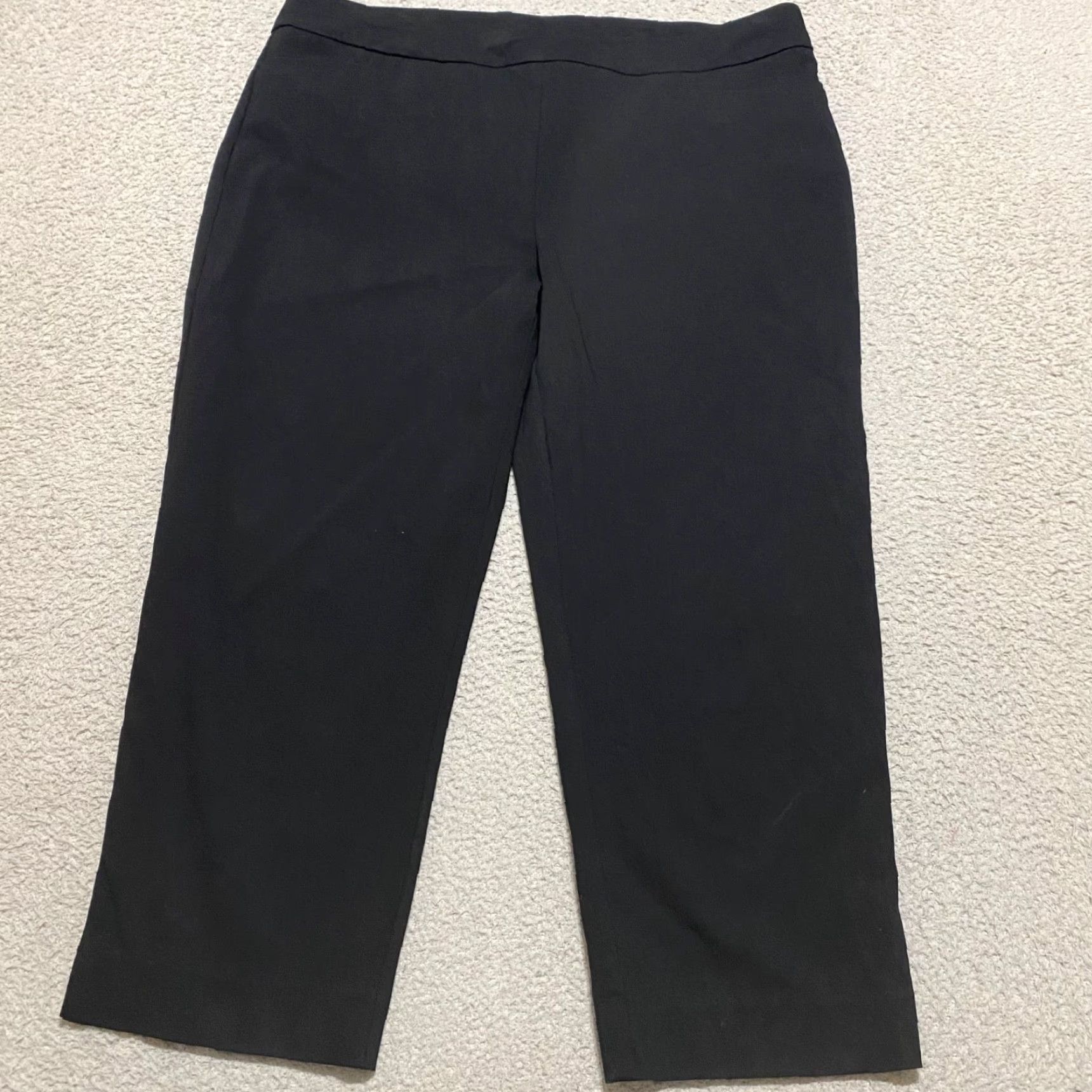 Vintage Chico's Womens Dress Pants Black 16 Stretch Pockets Straight High Rise Business Casual Formal Travel Pants Women Size 38" / US 16 / IT 52 - 2 Thumbnail
