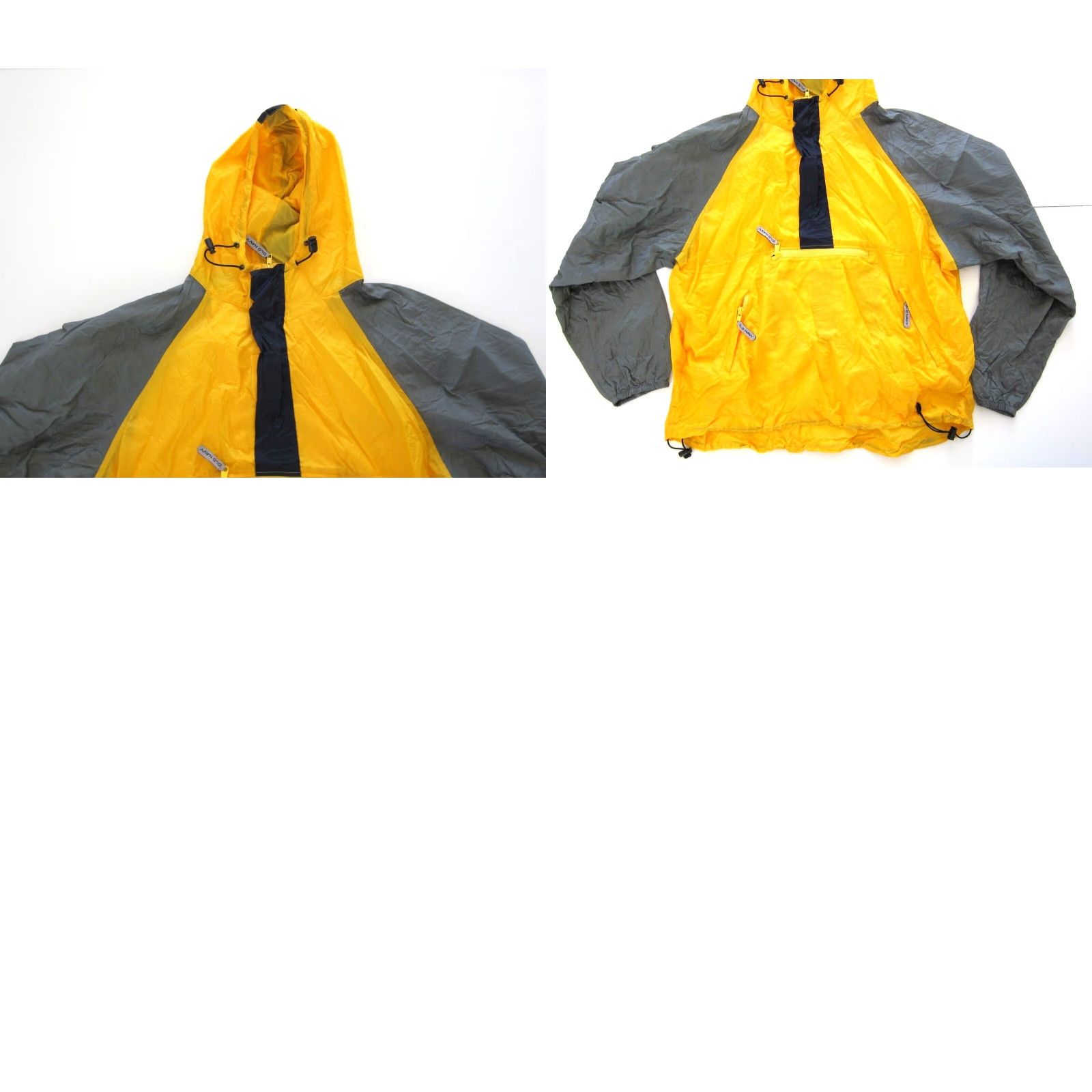 Old Navy Vtg Old Navy 100% Nylon Yellow Grey Pocket Cargo Hooded Windbreaker Jacket XL Size US XL / EU 56 / 4 - 8 Thumbnail