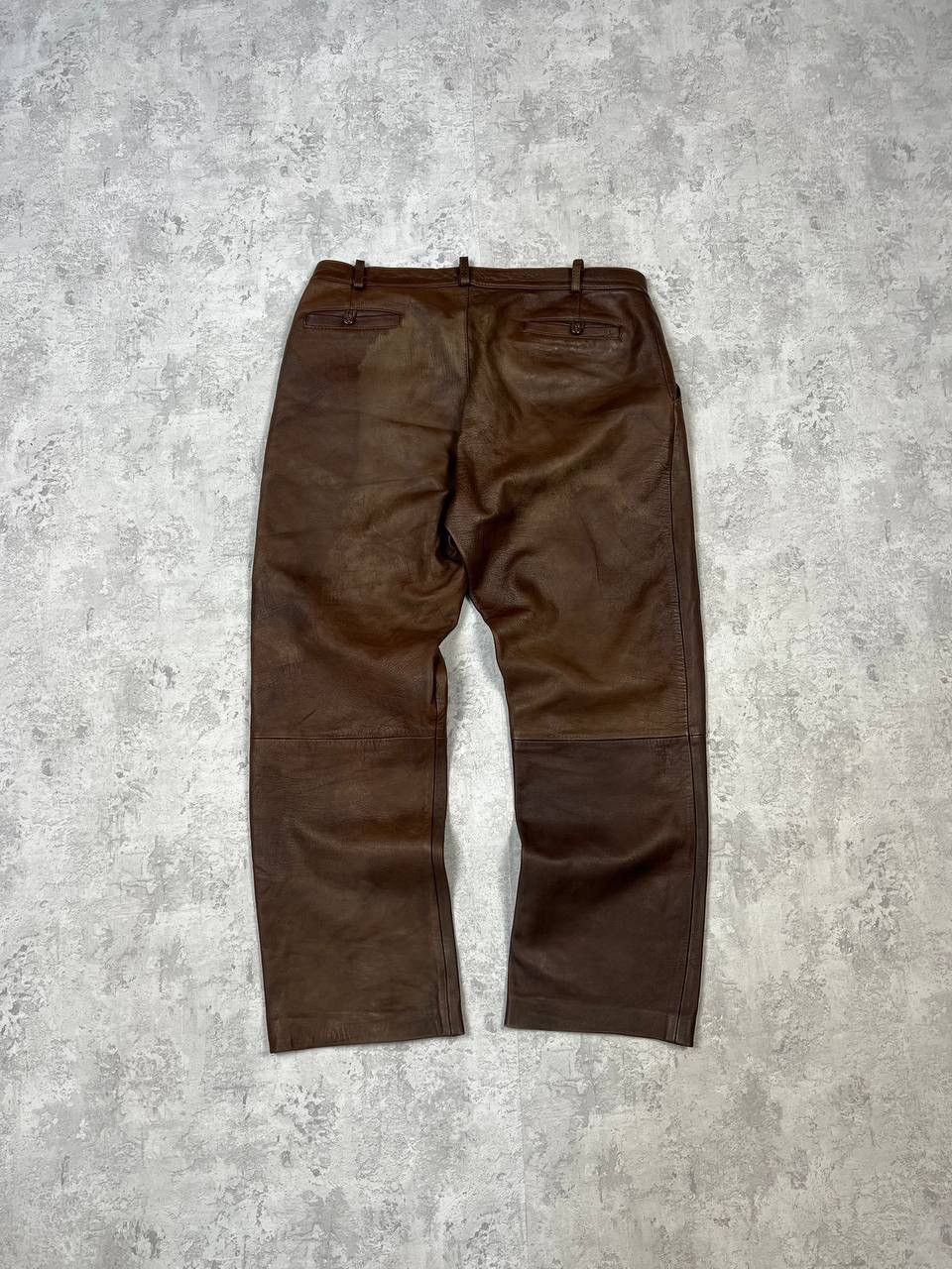 Genuine Leather Vintage Brown Leather Pants Y2K Size US 36 / EU 52 - 6 Thumbnail