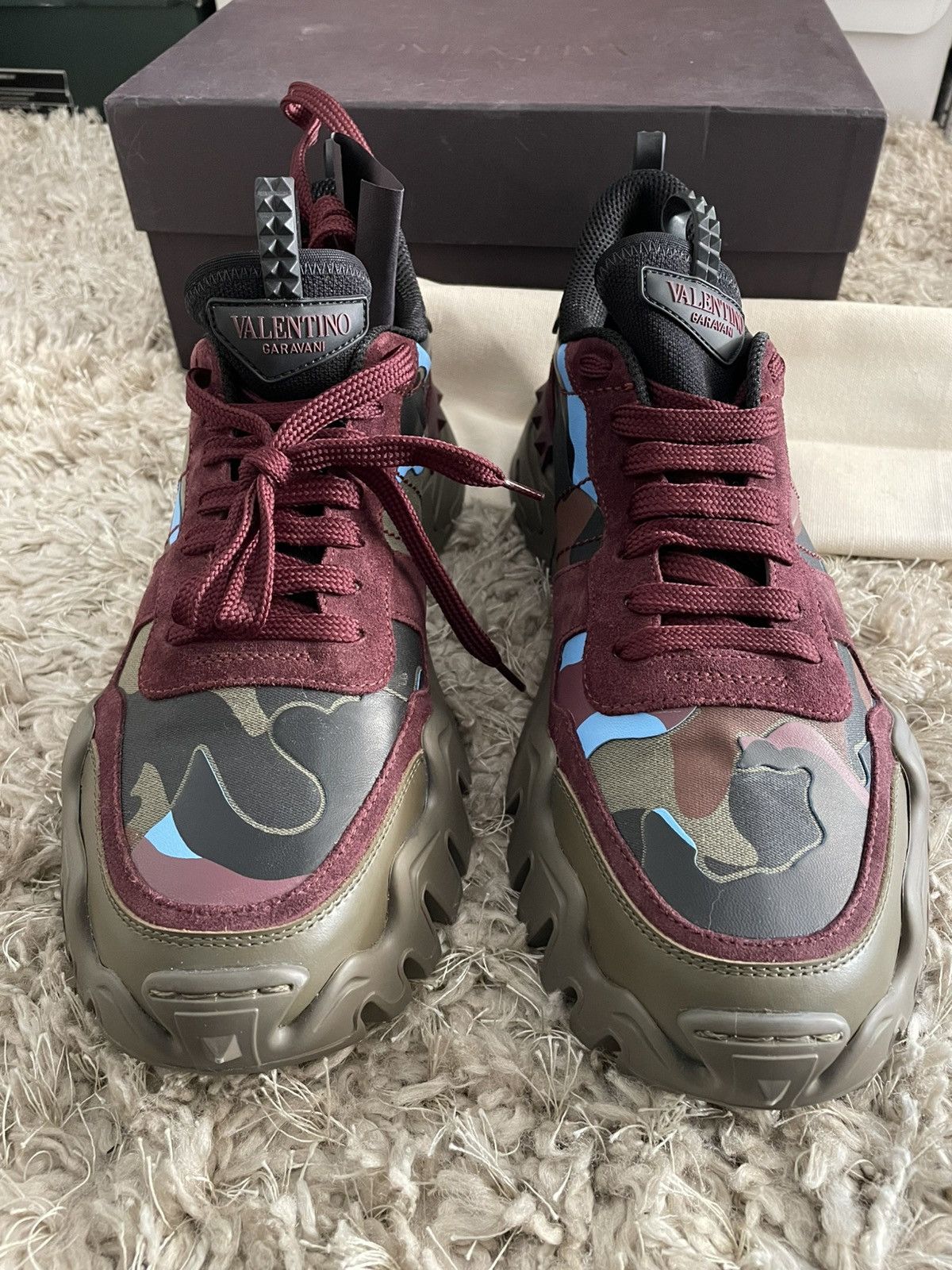 Valentino Valentino RockRunner Plus Camo Burgundy and Blue Size US 11 / EU 44 - 4 Thumbnail
