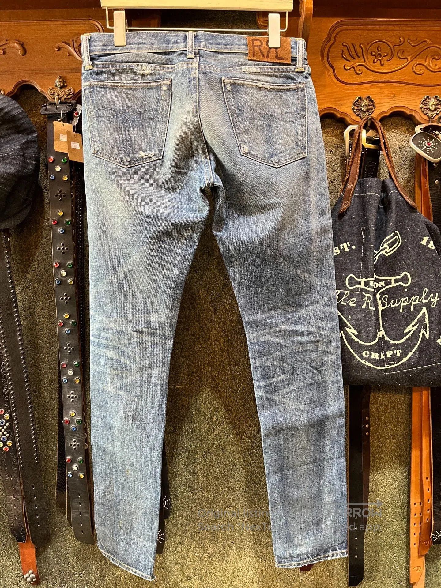 RRL Ralph Lauren vintage rrl distressed denim jeans. Size US 30 / EU 46 - 2 Thumbnail