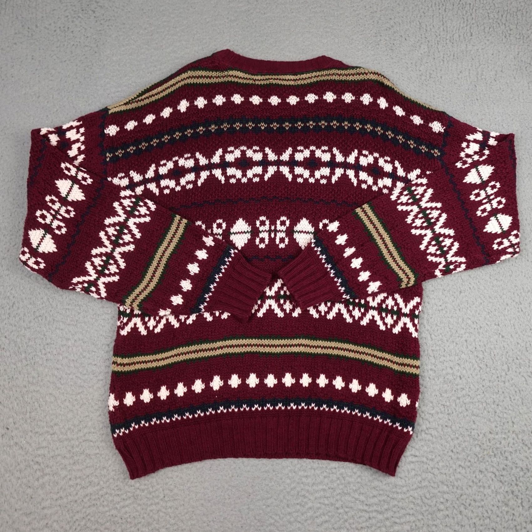 Vintage VINTAGE American Portrait Sweater Mens Large Red Fair Isle Knit Pullover 90s USA Size US L / EU 52-54 / 3 - 2 Thumbnail