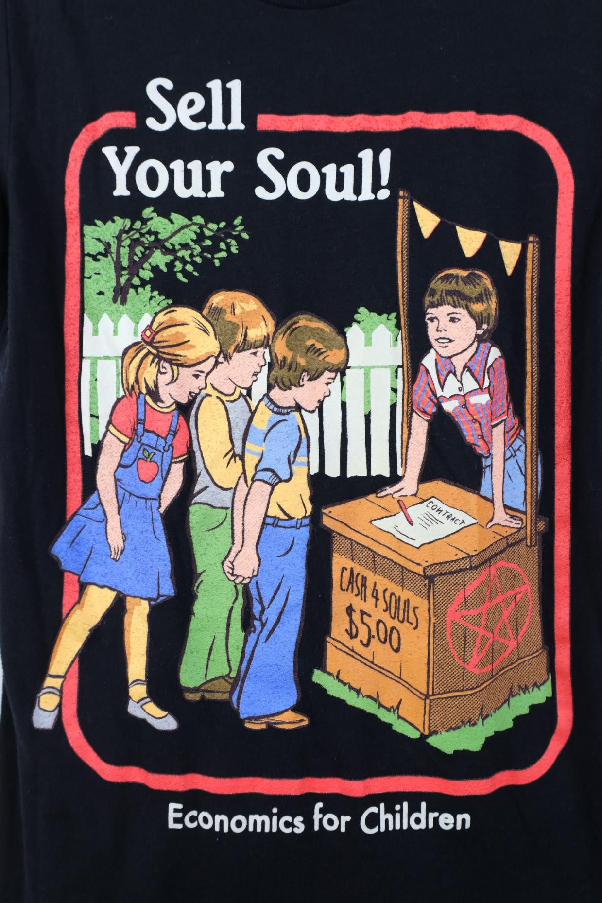 Vintage Y2K Streetwear Economics For Children Sell Your Soul T-Shirt Size XS / US 0-2 / IT 36-38 - 4 Thumbnail