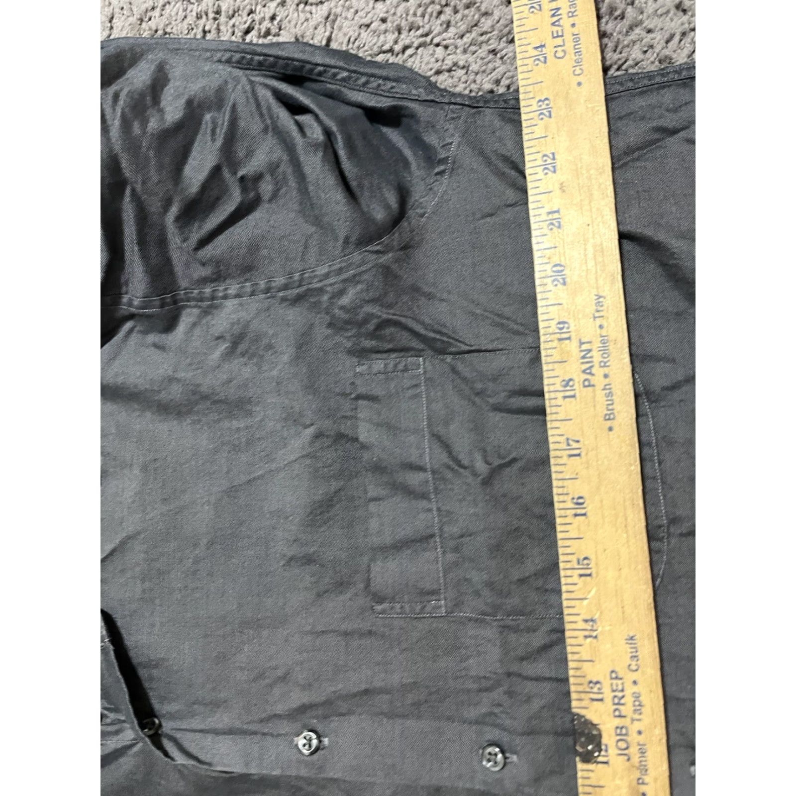 Alfani VINTAGE Alfani Shirt Mens Large Pinpoint Dark Gray Long Sleeve Button-Up 90s Mens Regular Size L Gray Size US L / EU 52-54 / 3 - 4 Thumbnail
