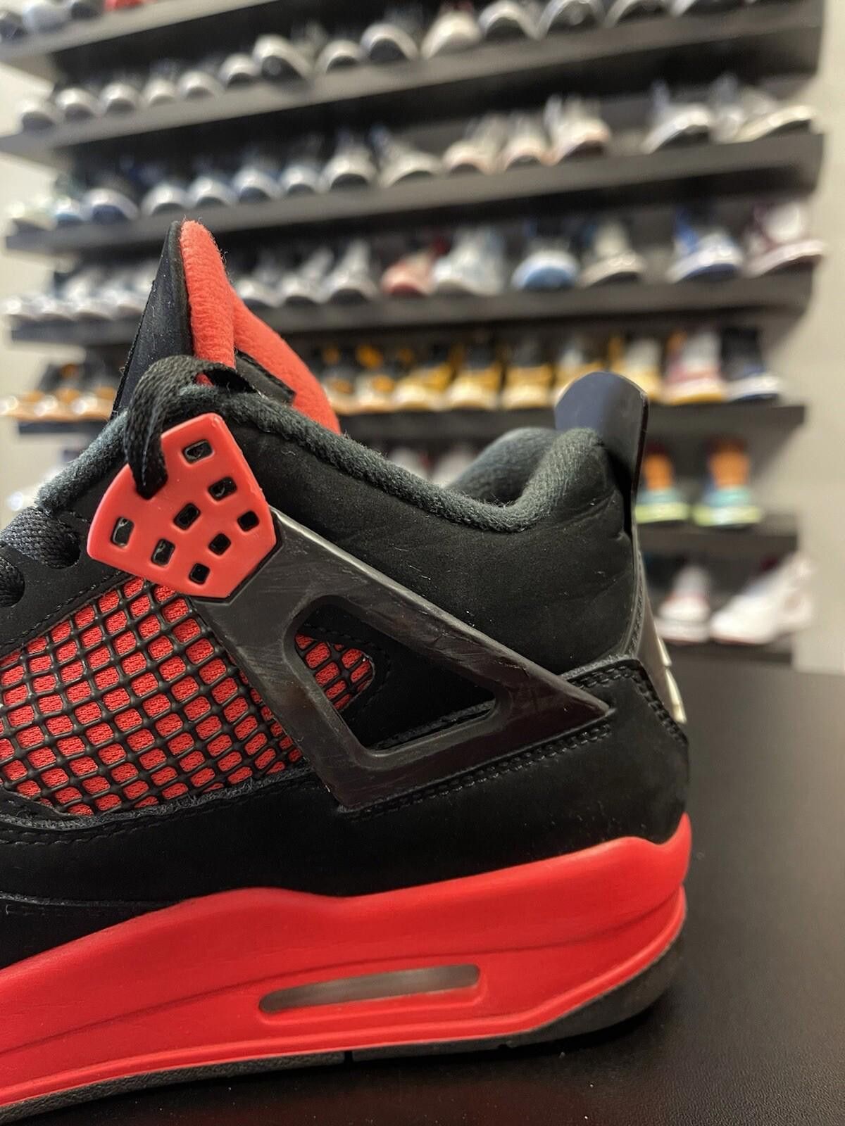 Nike Size 9.5 - Nike Air Jordan 4 Retro Red Thunder Black Red Size US 9.5 / EU 42-43 - 6 Thumbnail