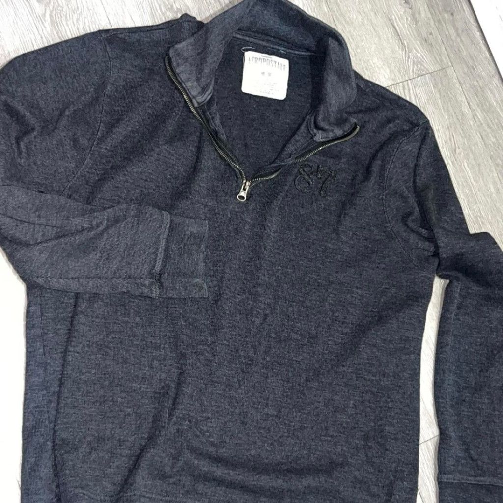 Aeropostale Aeropostale Grey quarter zip jumper #greyjumper #y2k Size US XL / EU 56 / 4 - 1 Thumbnail