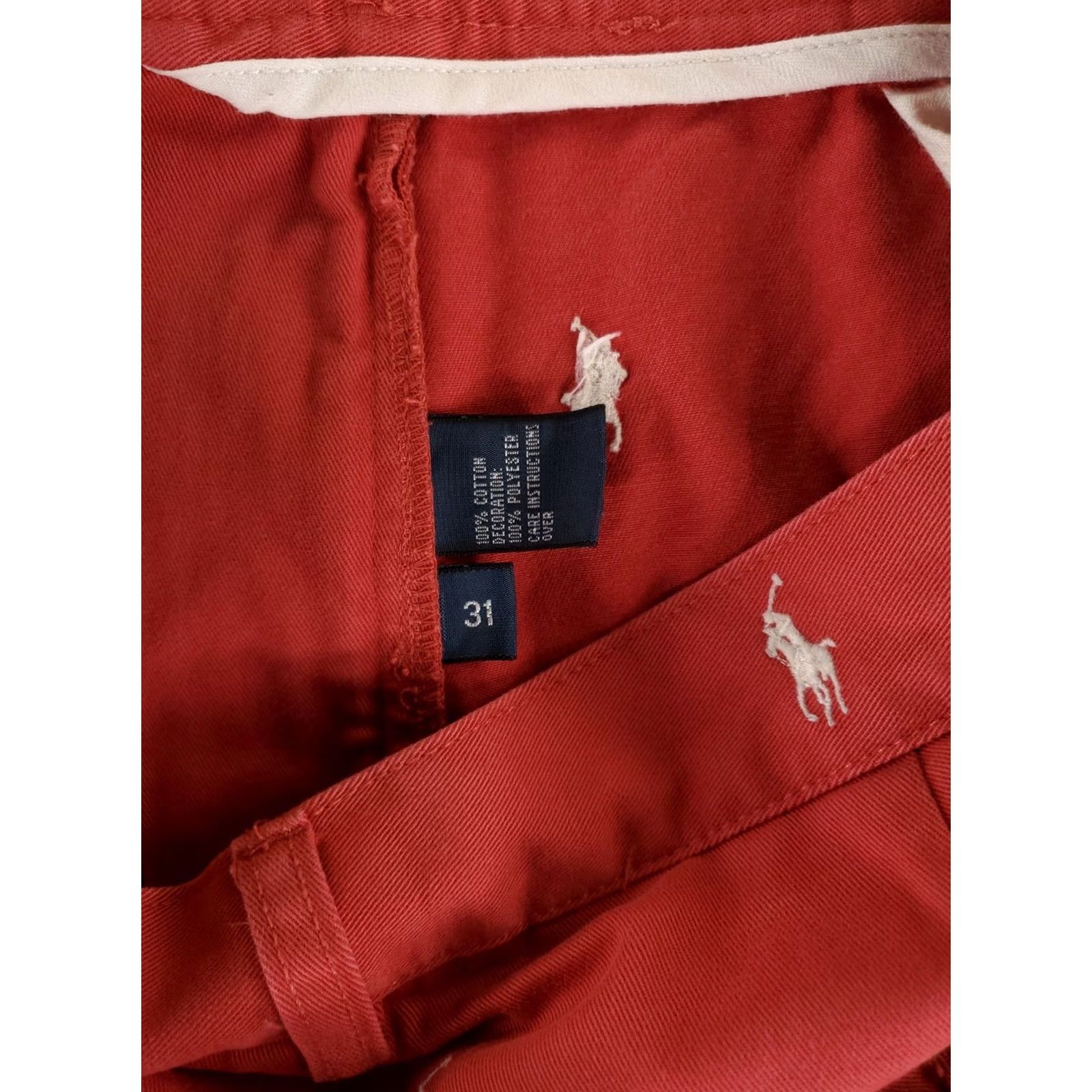 Polo Ralph Lauren Polo Ralph Lauren Allover Embroidered Pony Tyler Shorts Red Mens 32 Chino Size US XS / EU 42 / 0 - 3 Thumbnail