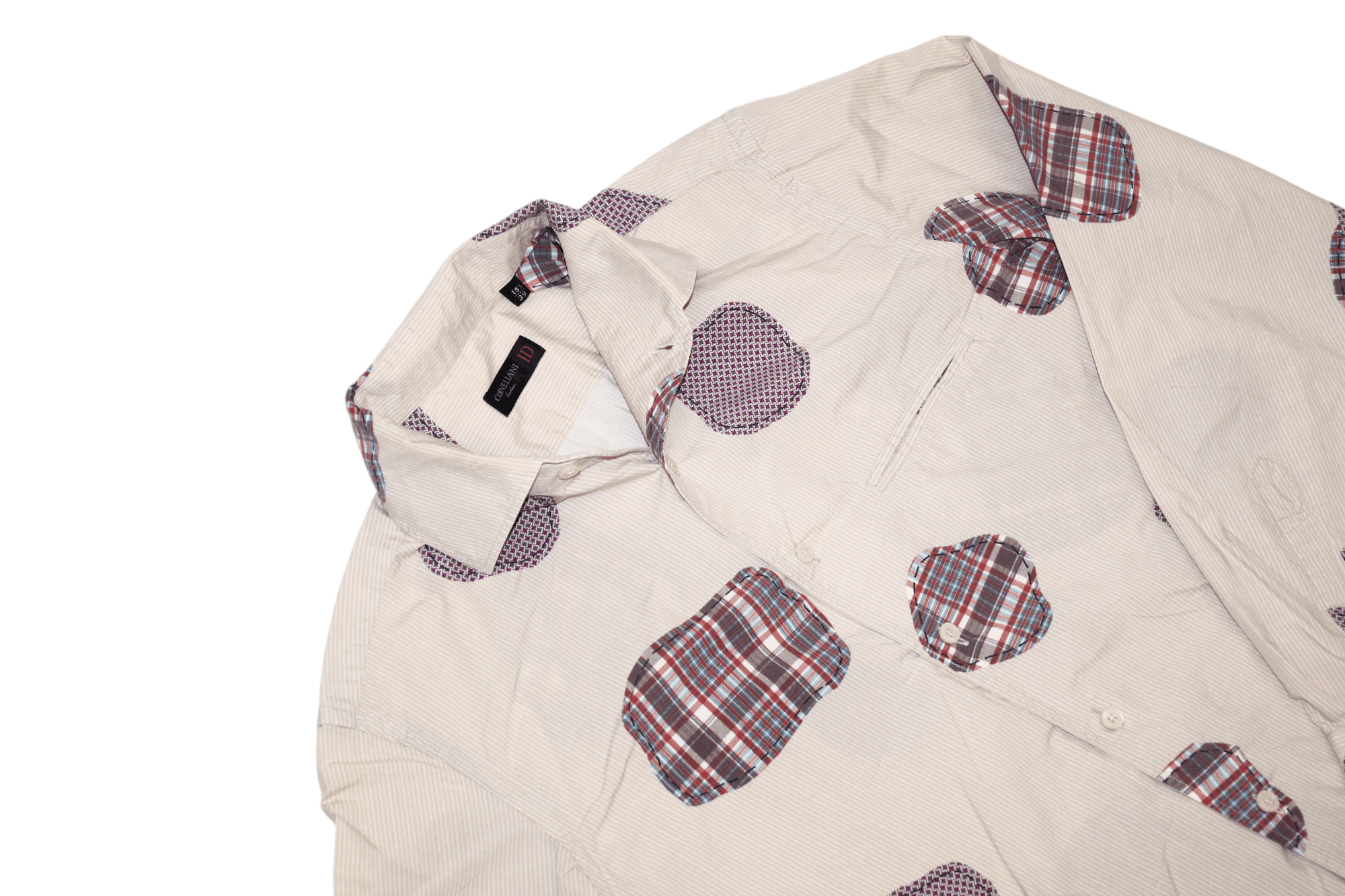 Corneliani Corneliani ID Boro Patchwork Cutaway collar casual shirt Size US M / EU 48-50 / 2 - 9 Thumbnail