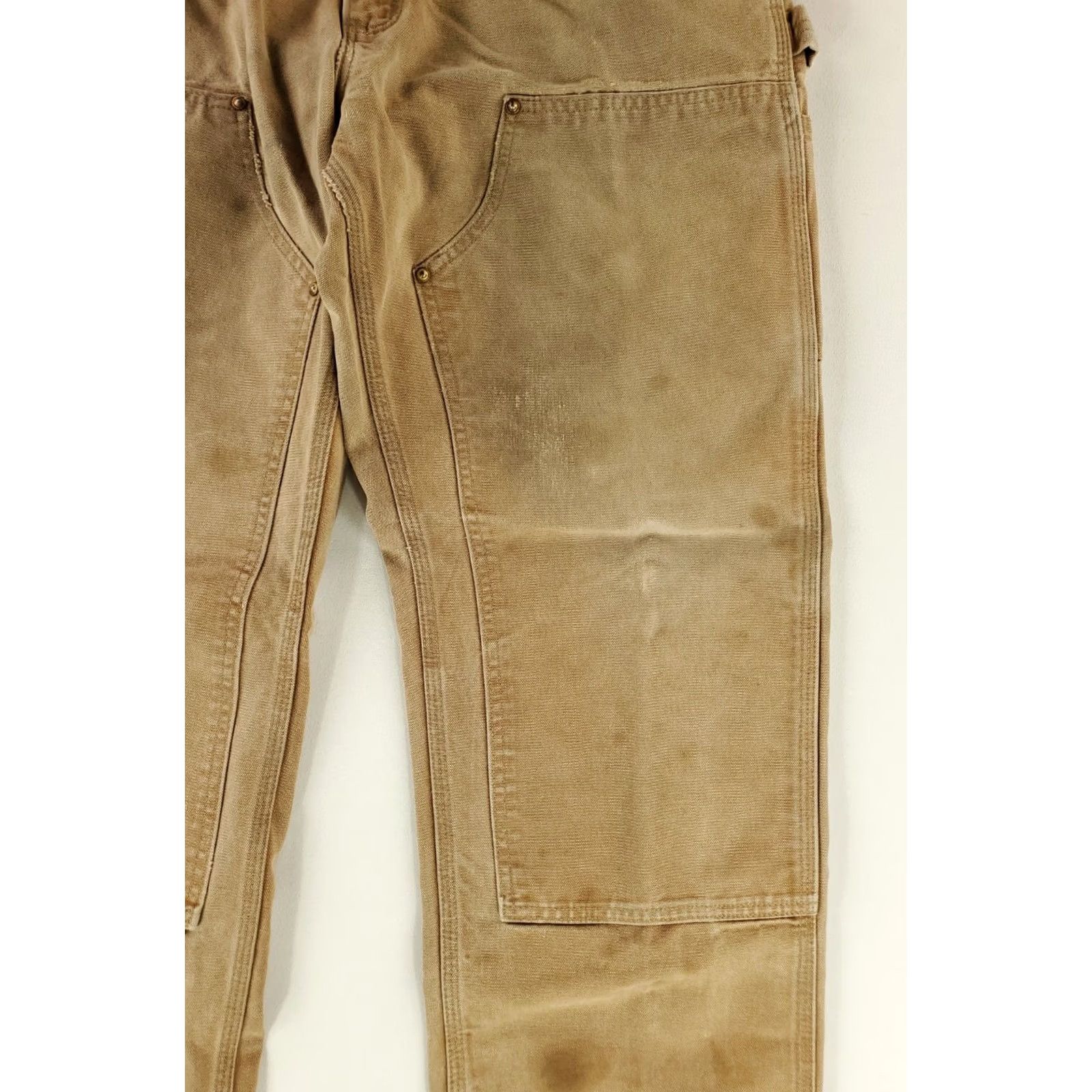 Carhartt VINTAGE Carhartt Pants Carpenter Mens 36x32 Brown Distressed 80s 90s Double Knee Brown Size US 36 / EU 52 - 3 Thumbnail