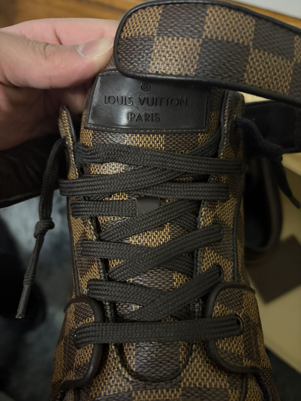 Louis Vuitton Louis Vuitton Acapulco Damier Ebene canvas mid-top sneakers Size US 9.5 / EU 42-43 - 6 Thumbnail