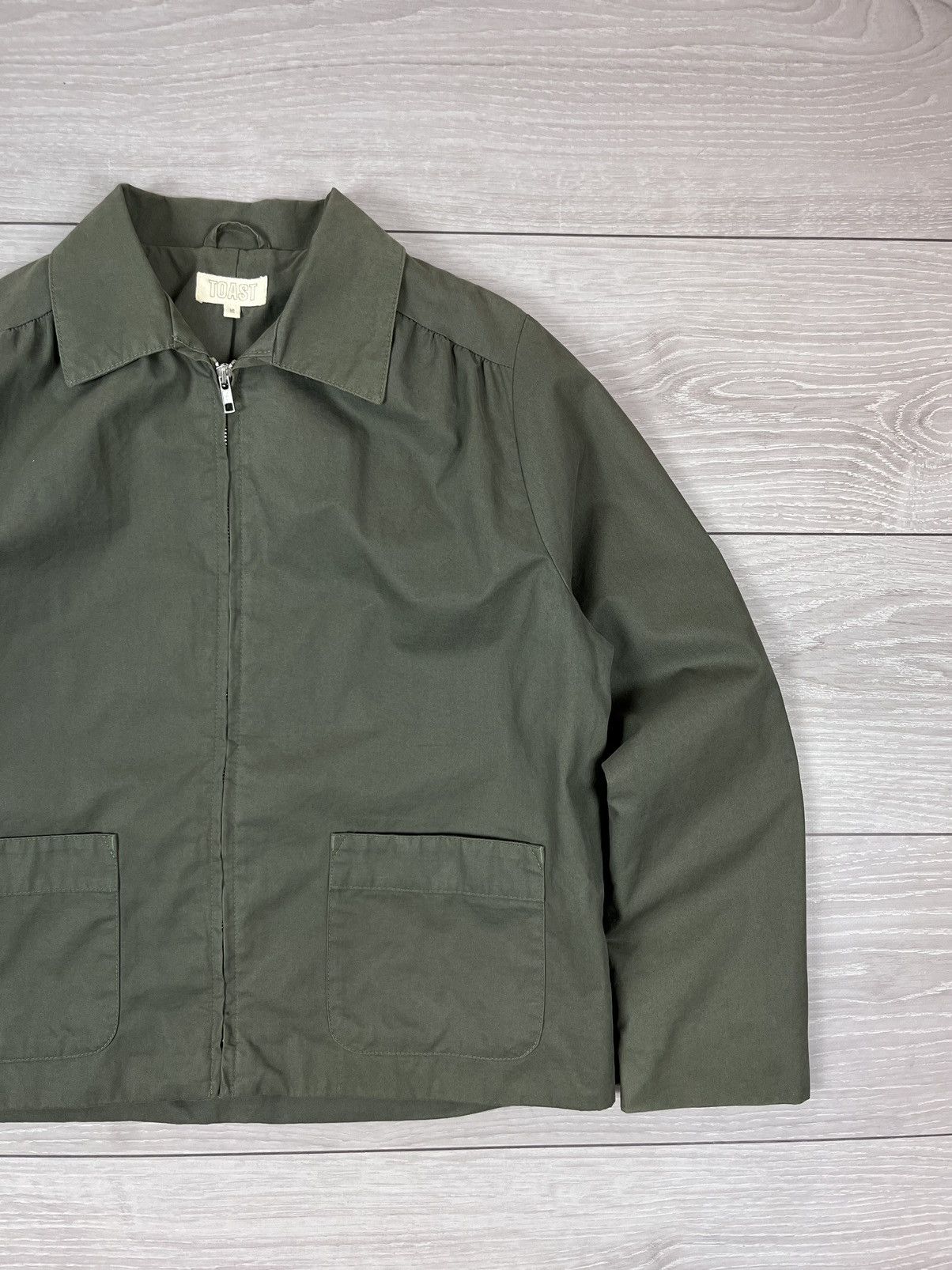If Six Was Nine Toast Designer Green Canvas Womens Cropped Jacket Size XL / US 12-14 / IT 48-50 - 3 Thumbnail