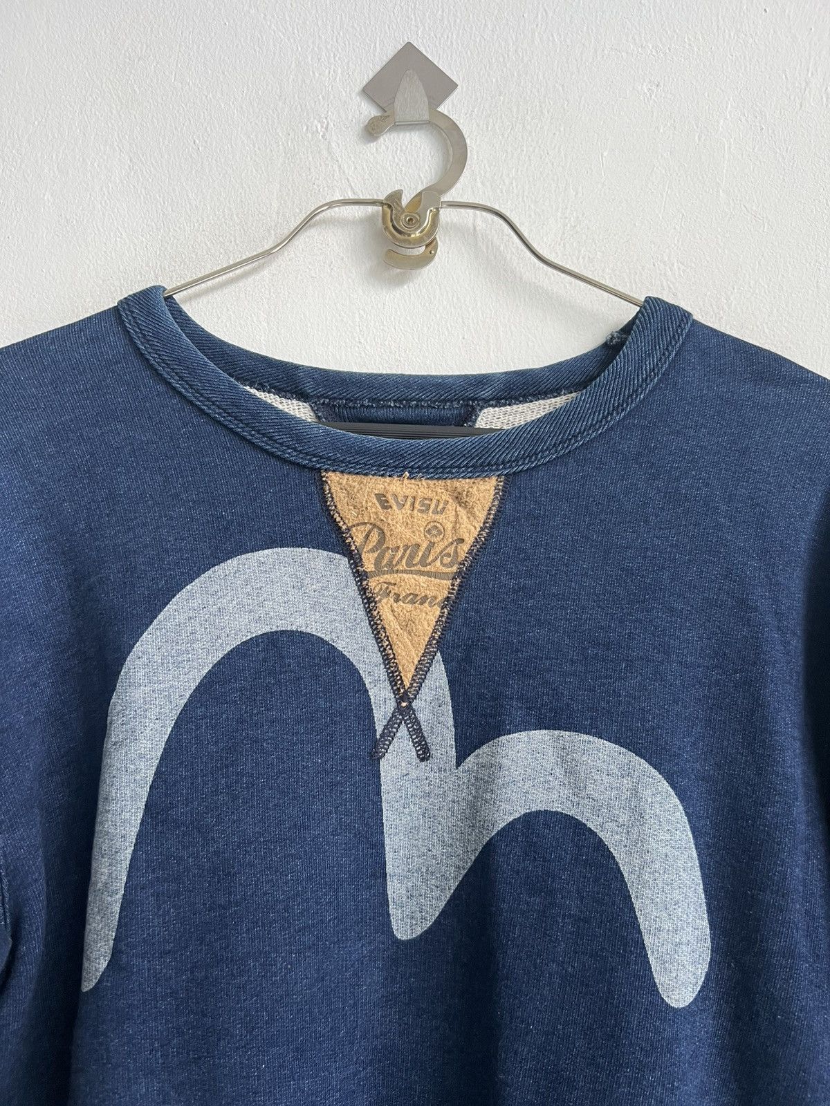 Evisu Evisu Big Sea Gull Logo Indigo Dyed Double V Trainer Sweater Size US M / EU 48-50 / 2 - 2 Thumbnail