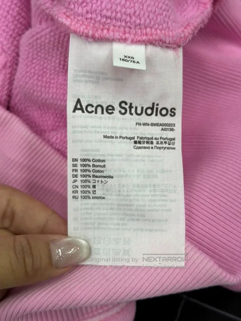 Acne Studios Acne Studios Pink Hooded Sweatshirt Size XXS / US 00 / IT 34 - 6 Thumbnail