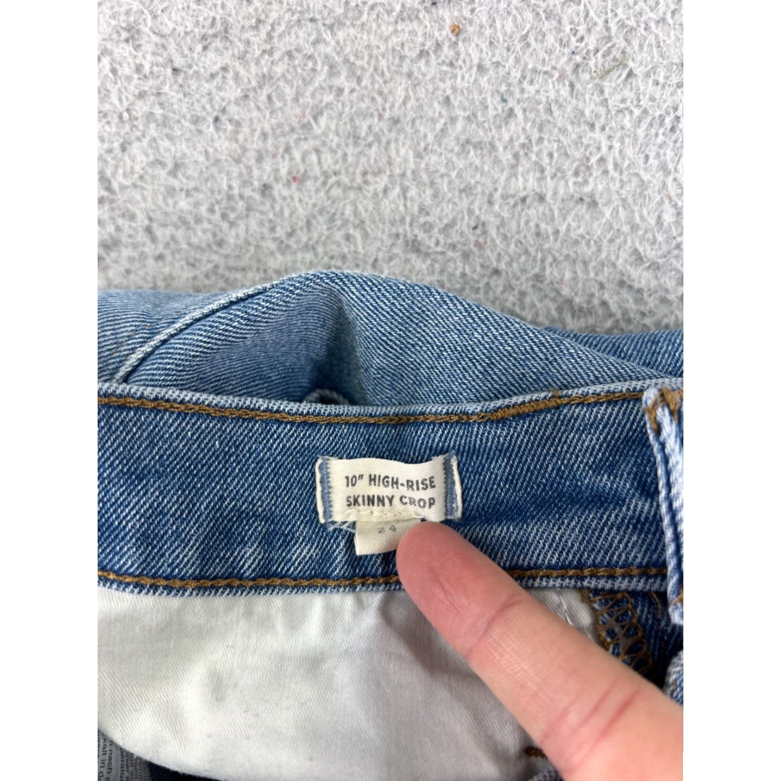Madewell Madewell Jeans Womens 24 Blue Denim 10" High Rise Skinny Crop Cotton 24x25 Jeans Size 42" / US 20 - 7 Thumbnail