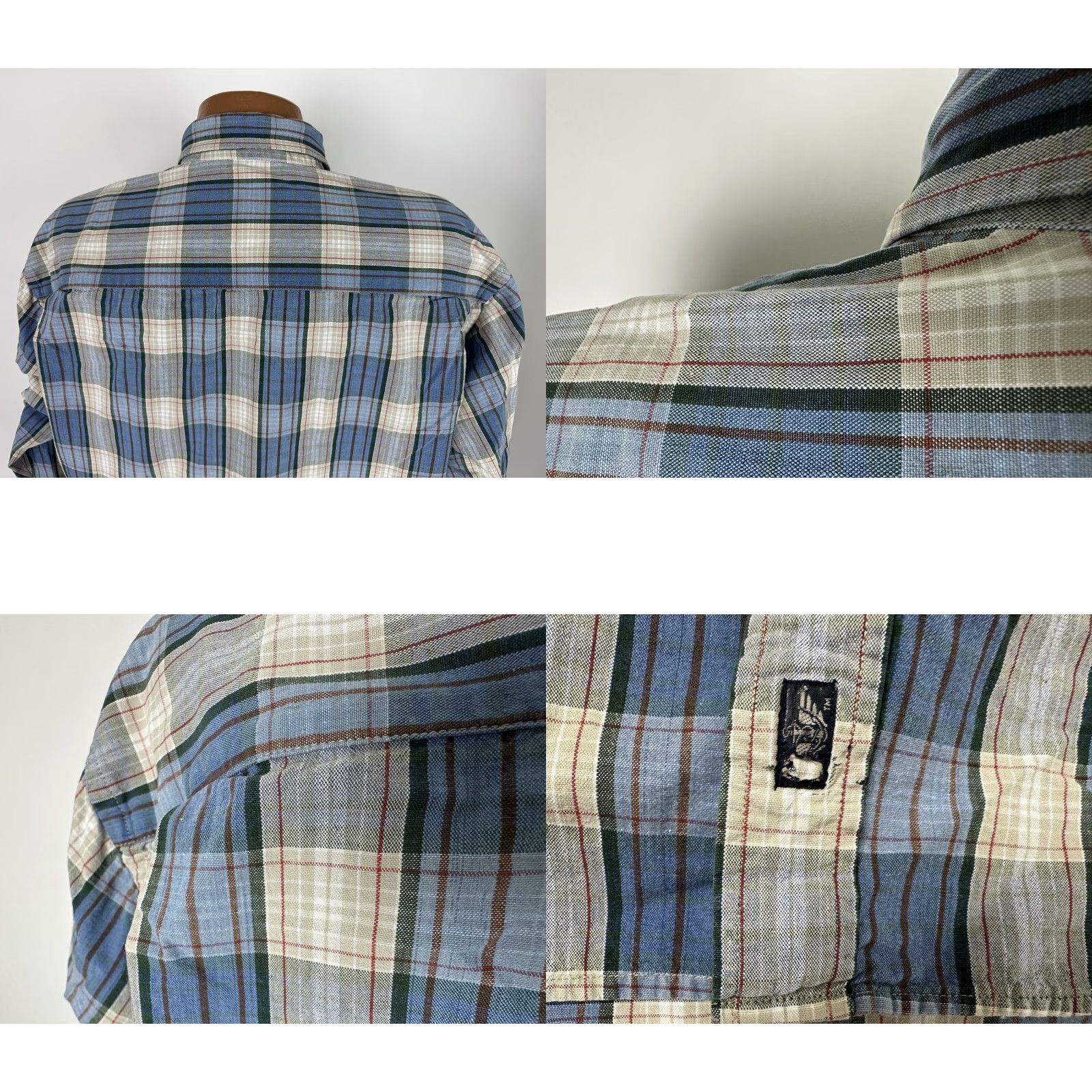 Dockers VINTAGE Dockers Shirt Men M Oversized Plaid Blue 90s Cotton Button-Up Casual Business Travel Headline: 90s/Preppy Theme, Mens Size US M / EU 48-50 / 2 - 8 Thumbnail