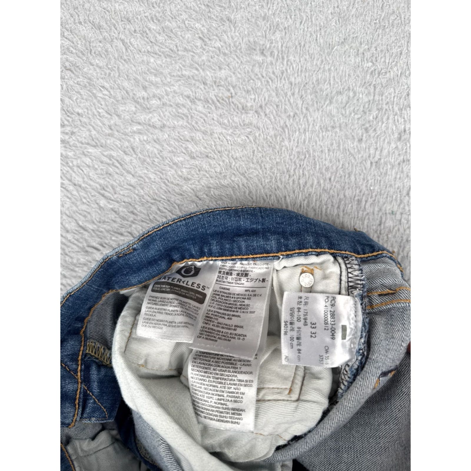 Levi's Levi's 512 Premium Jeans Adult 33 Blue Denim Skinny Distressed 32x22 Retro Mens Size US 33 - 7 Thumbnail