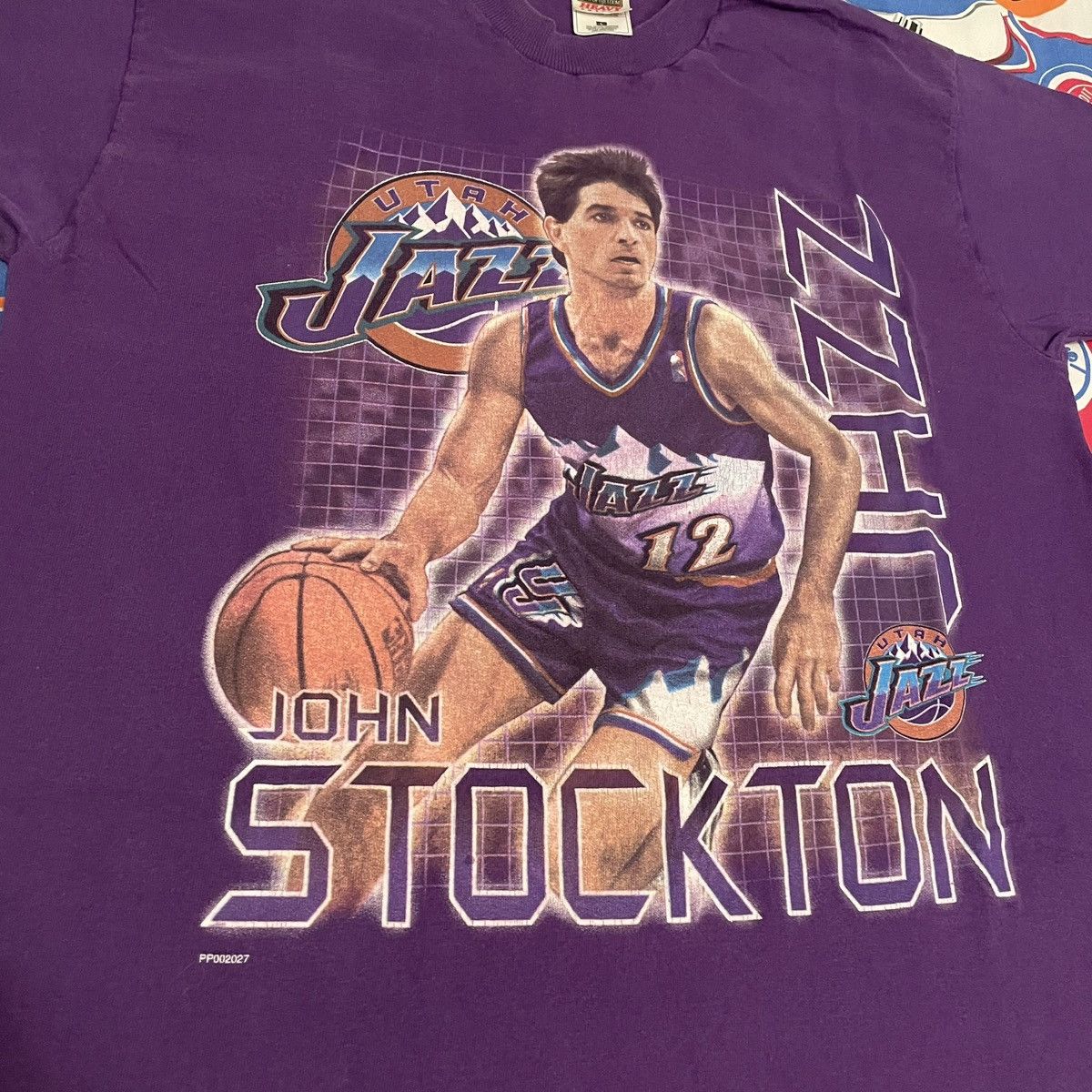 NBA × Pro Player × Vintage Vintage 90s NBA John Stockton Utah Jazz Basketball Tee Size US L / EU 52-54 / 3 - 3 Thumbnail