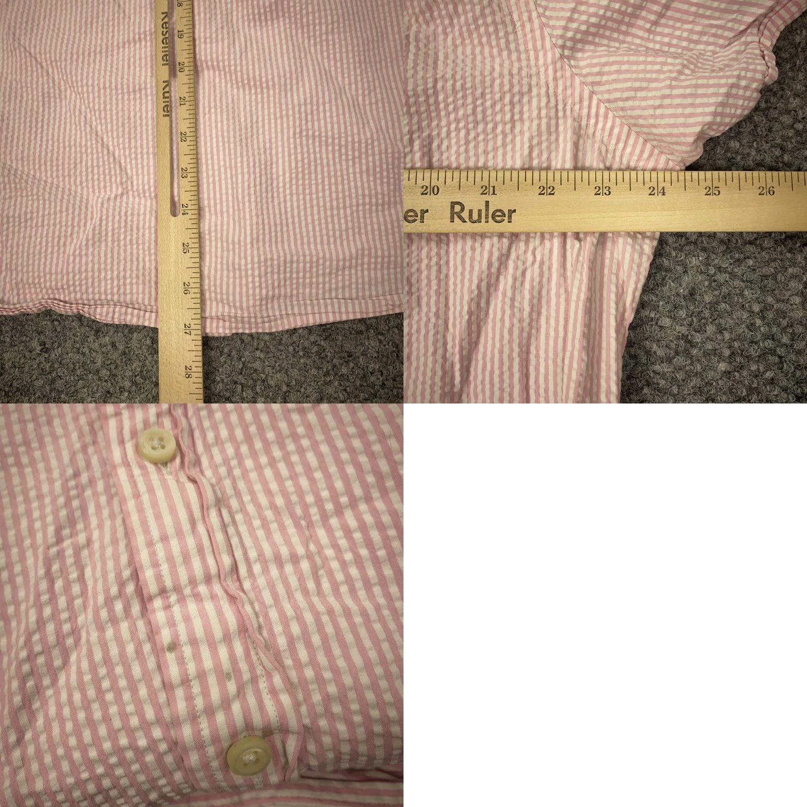 Ralph Lauren VINTAGE Ralph Lauren Polo Shirt Men XL Short Sleeve Striped Cotton Casual Golf White Pink Size US XL / EU 56 / 4 - 8 Thumbnail