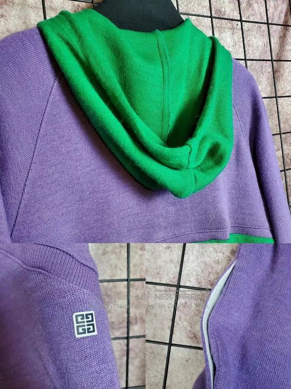 Givenchy Givenchy Purple Wool Blend Logo Cardigan . Size L / US 10 / IT 46 - 9 Thumbnail