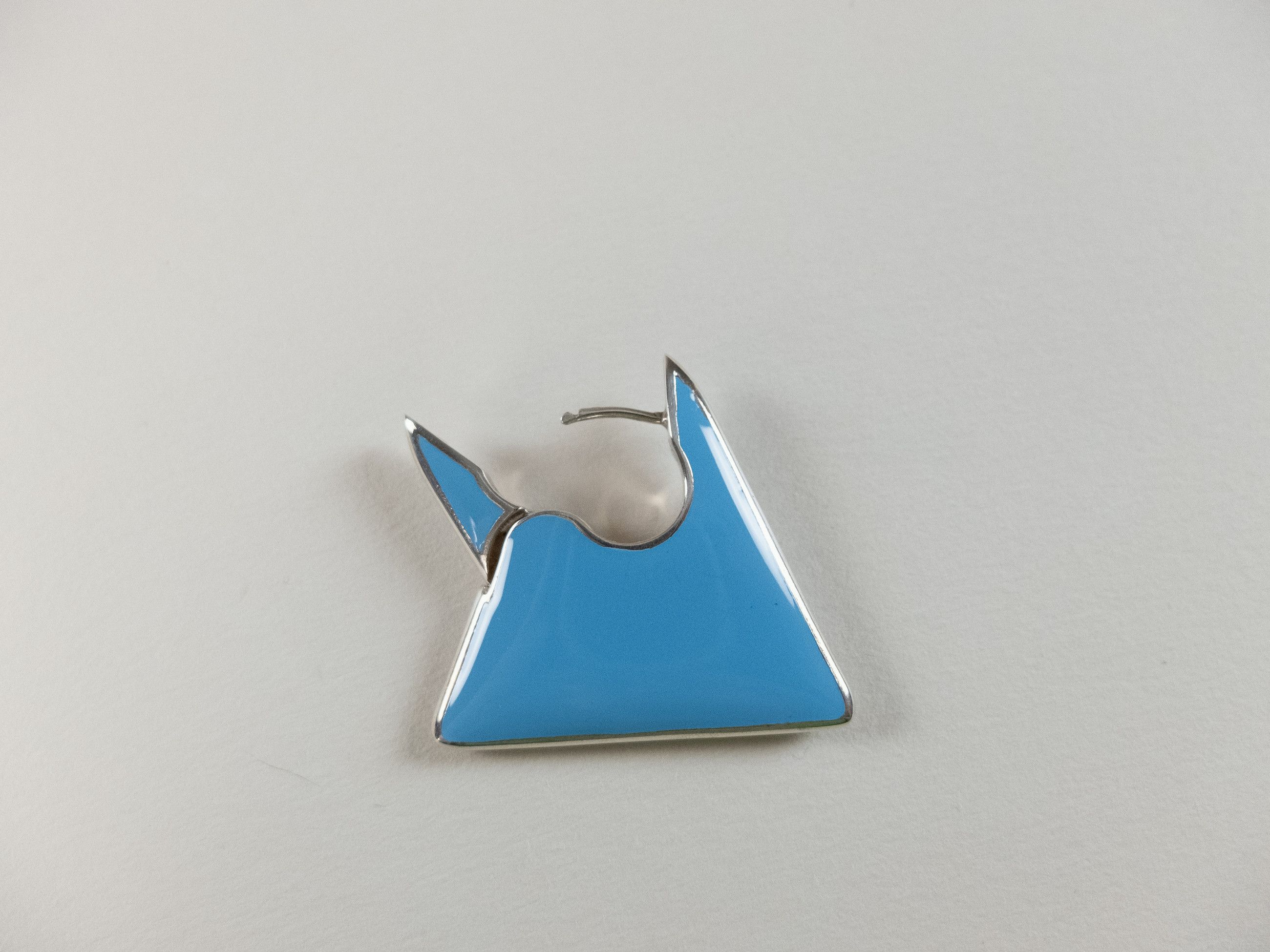 Bottega Veneta BOTTEGA VENETA blue Triangle enamel Sterling silver earrings Size ONE SIZE - 5 Thumbnail