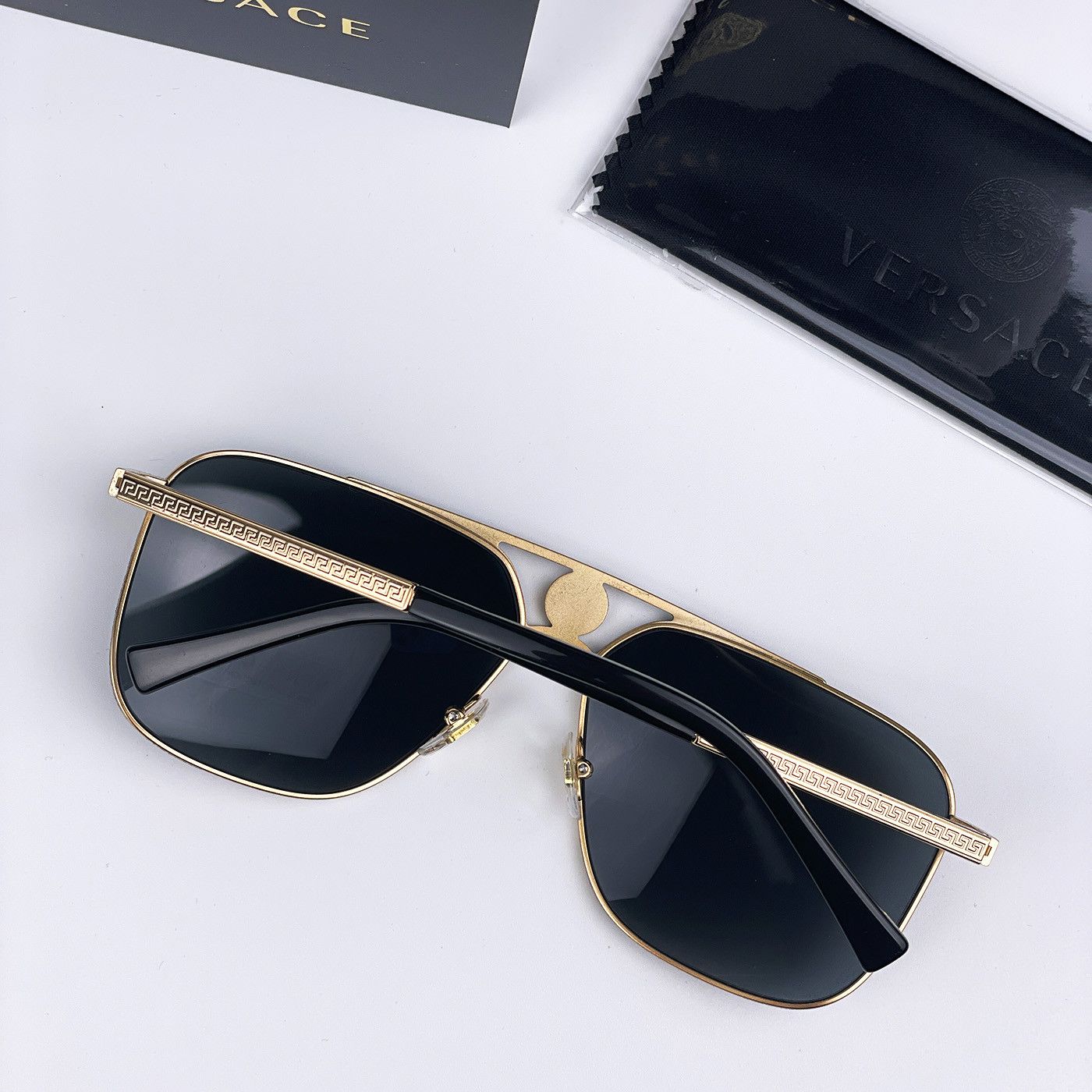 Versace NEW Versace VE2238 143687 Rectangle Metal Unisex Sunglasses Size ONE SIZE - 6 Thumbnail