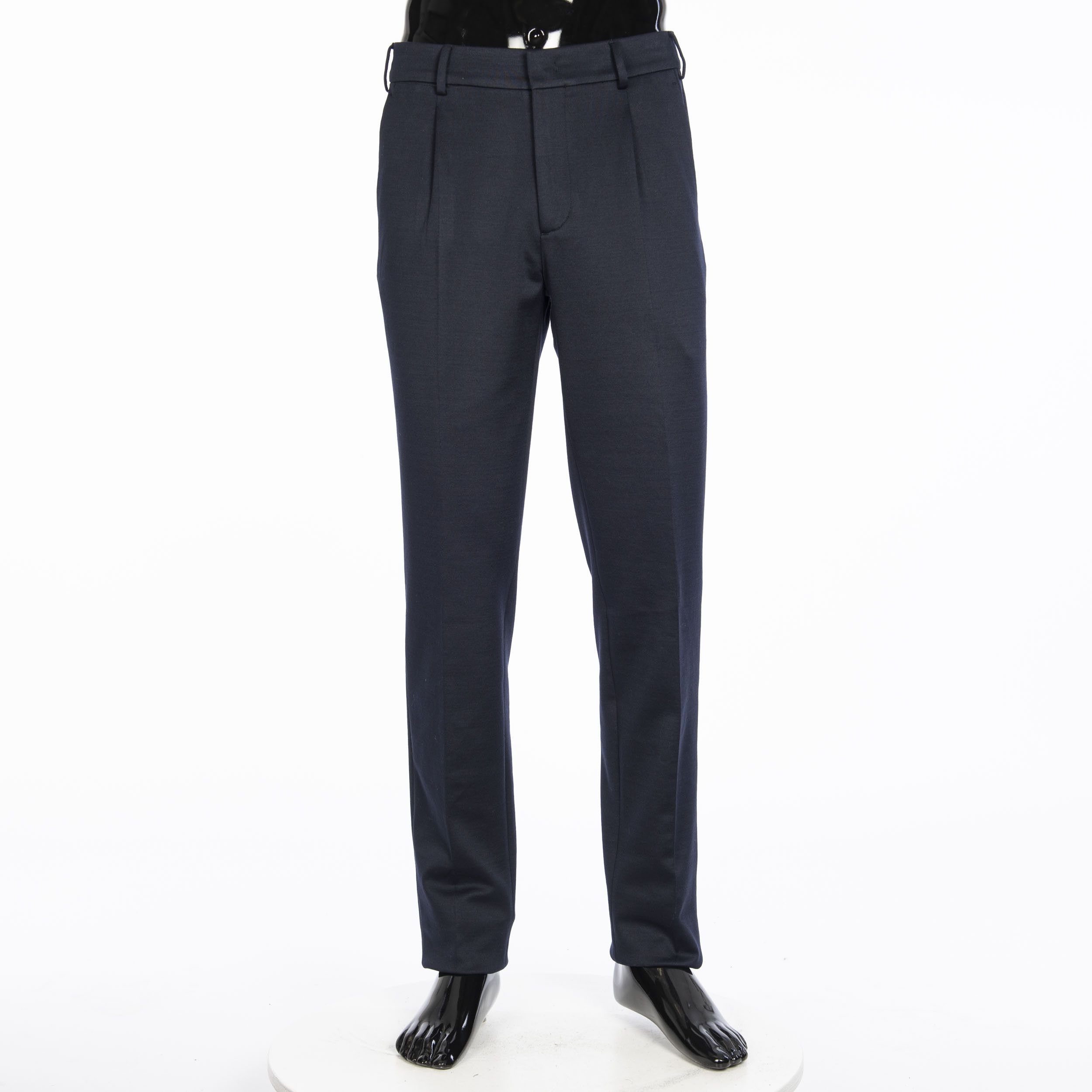 image of Loro Piana City One Trouser In Navy Blue Cotton, Silk, Virgin Wool, Men's (Size 34)