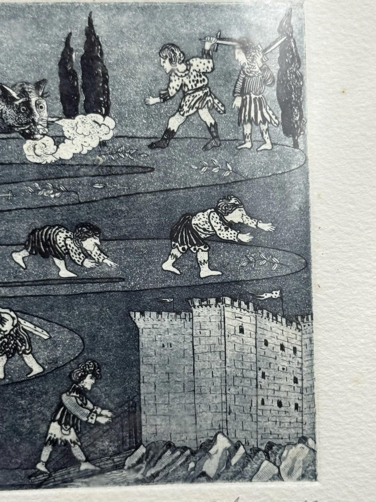 Other Signed Paul Comolli ? Histoire de la Tarasque Etching Print Size ONE SIZE - 8 Thumbnail