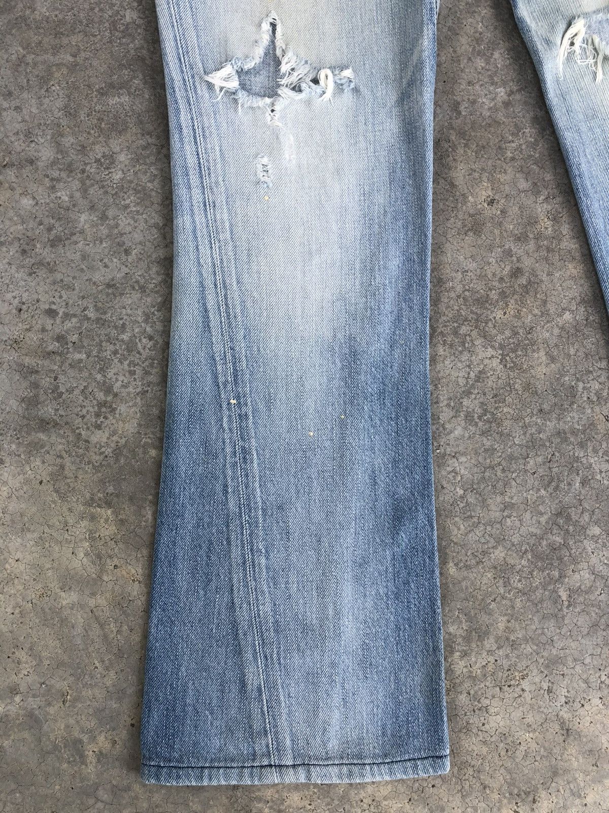 Who Decides War Japanese Edwin Blue Trip Flared Jeans Mud Wash Distressed Size US 32 / EU 48 - 6 Thumbnail