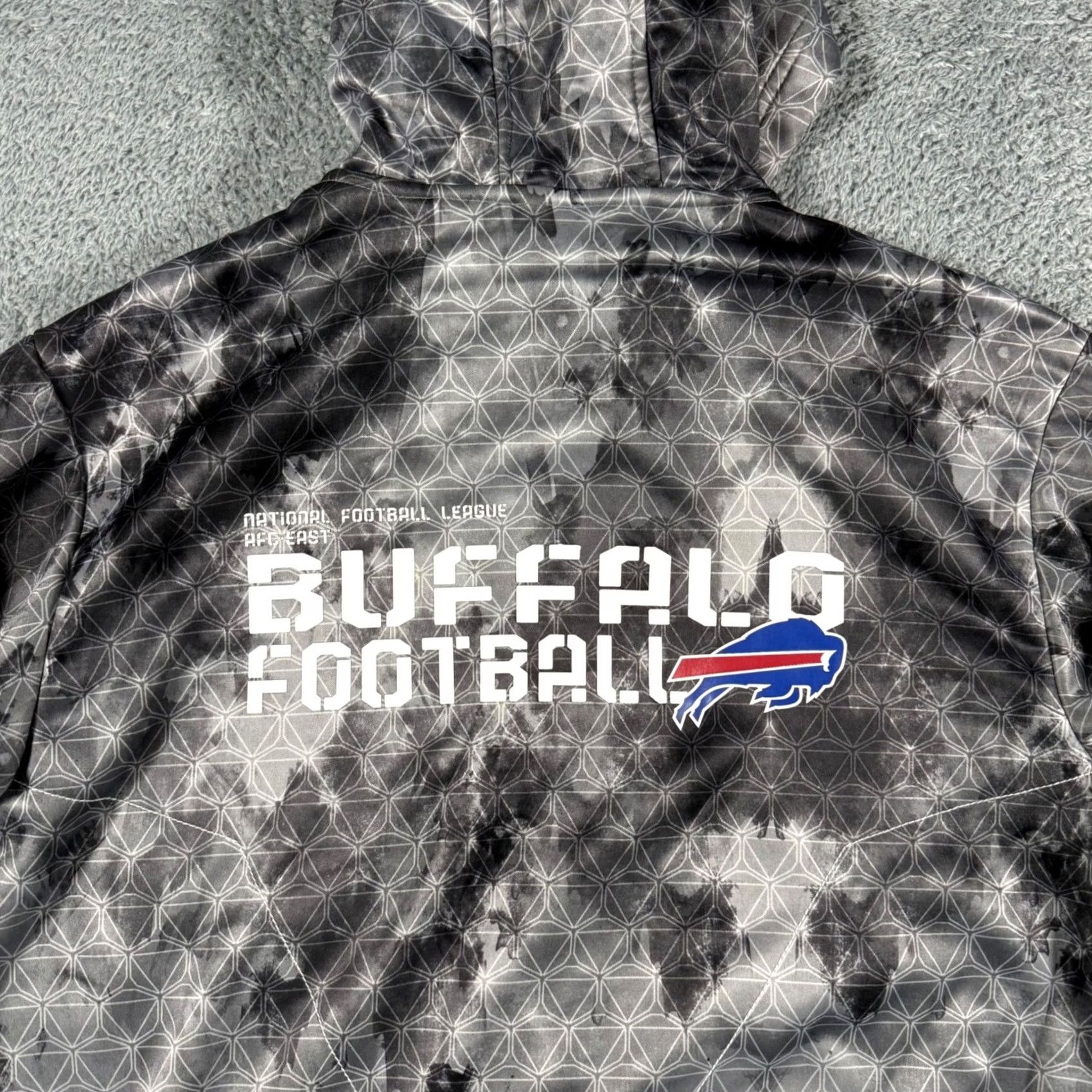 Reebok Reebok Mens Full Zip Hoodie Jacket - Buffalo Bills NFL Onfield Grey Camo AOP Size US M / EU 48-50 / 2 - 3 Thumbnail