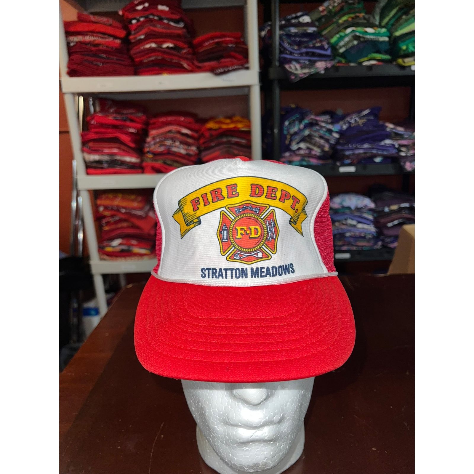 Vintage Vintage Fire Department Snapback Hat Stratton meadows VTG DS Size ONE SIZE - 1 Thumbnail
