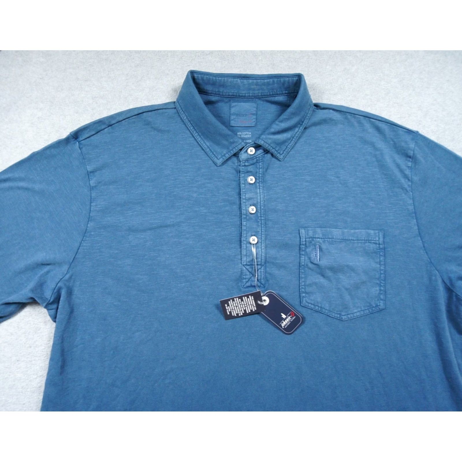 johnnie-O johnnie-O Shirt Polo Mens XLarge Blue Short Sleeve Stretch Coastal Wash NEW Size US XL / EU 56 / 4 - 2 Thumbnail