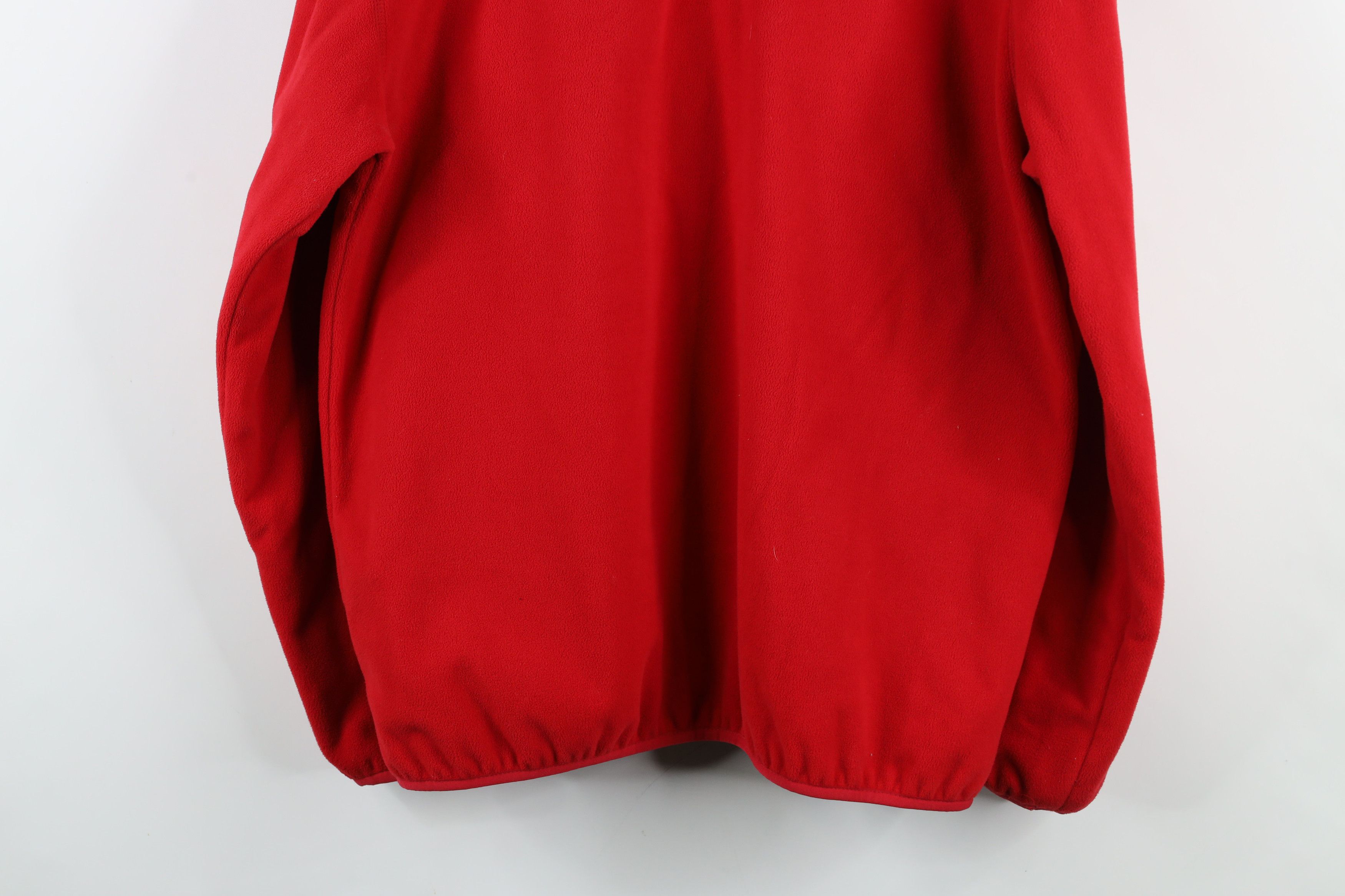 Lands' End × Vintage Vintage 90s Lands End Faded Blank Full Zip Fleece Jacket Red Size US M / EU 48-50 / 2 - 15 Thumbnail