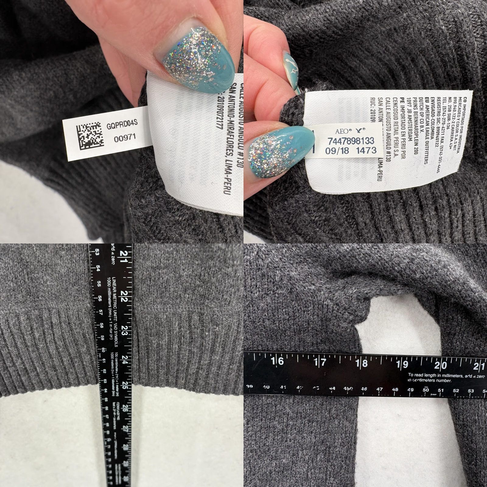 American Eagle Outfitters American Eagle Sweater Mens XS Gray Cotton Blend Crewneck Knit Pullover Casual Size US XS / EU 42 / 0 - 8 Thumbnail