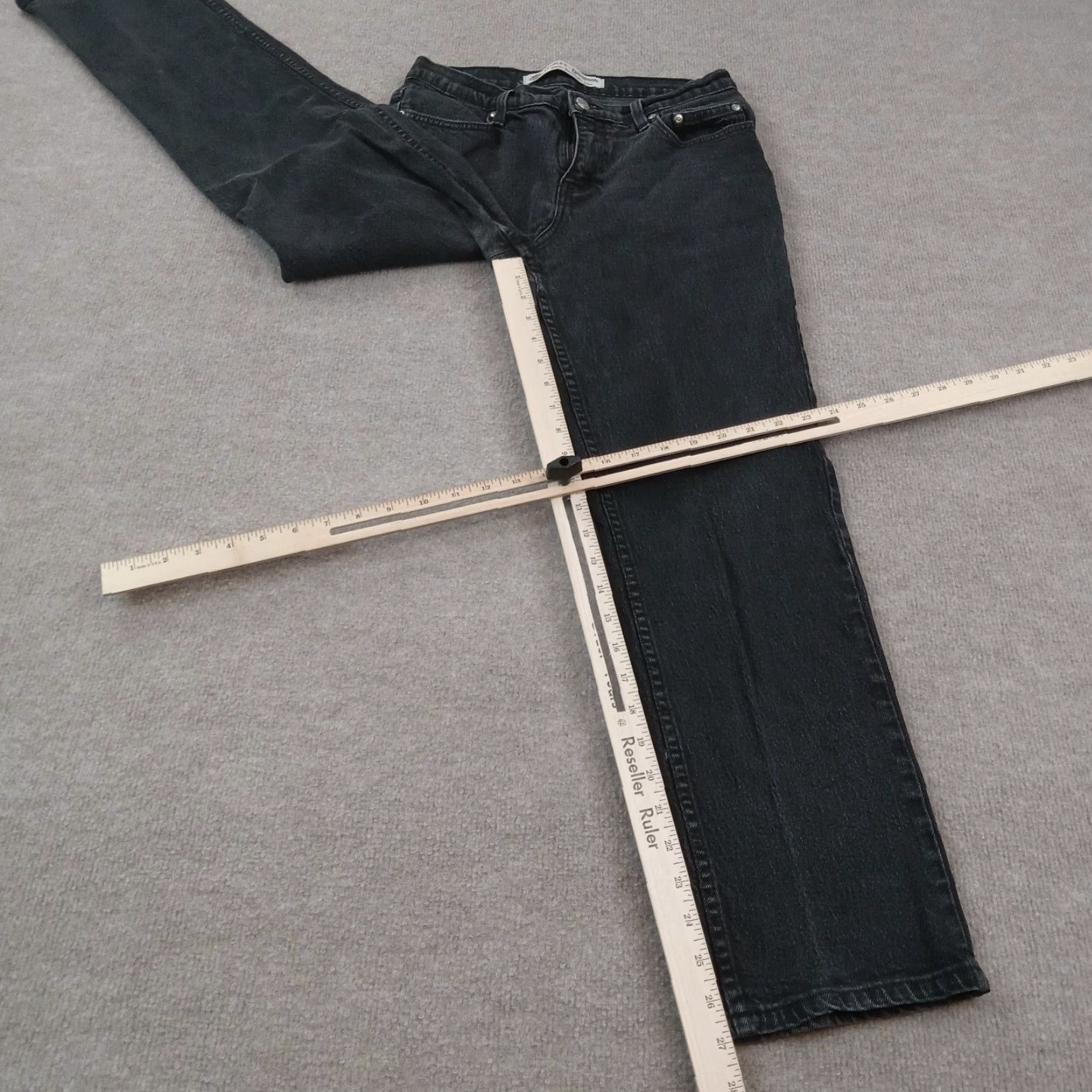 Harley Davidson Harley-Davidson Women's Black Denim Straight Leg Jeans 8P Petite Size 27" / US 4 / IT 40 - 2 Thumbnail