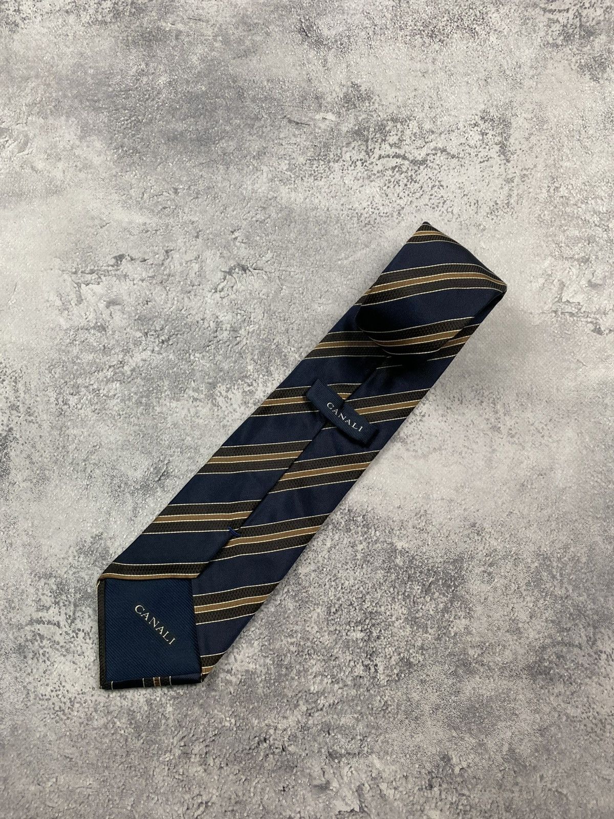 Canali Canali Tie 100% Silk Made In Italy Striped Ties Old Money Size ONE SIZE - 4 Thumbnail