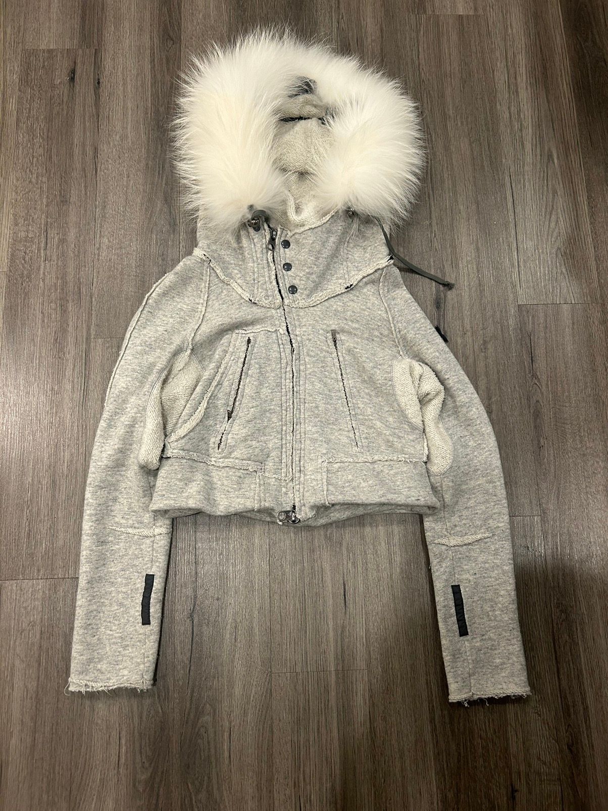 Pre-owned If Six Was Nine X Le Grande Bleu L G B No Paypal Angora Fur Jacket!! In Grey