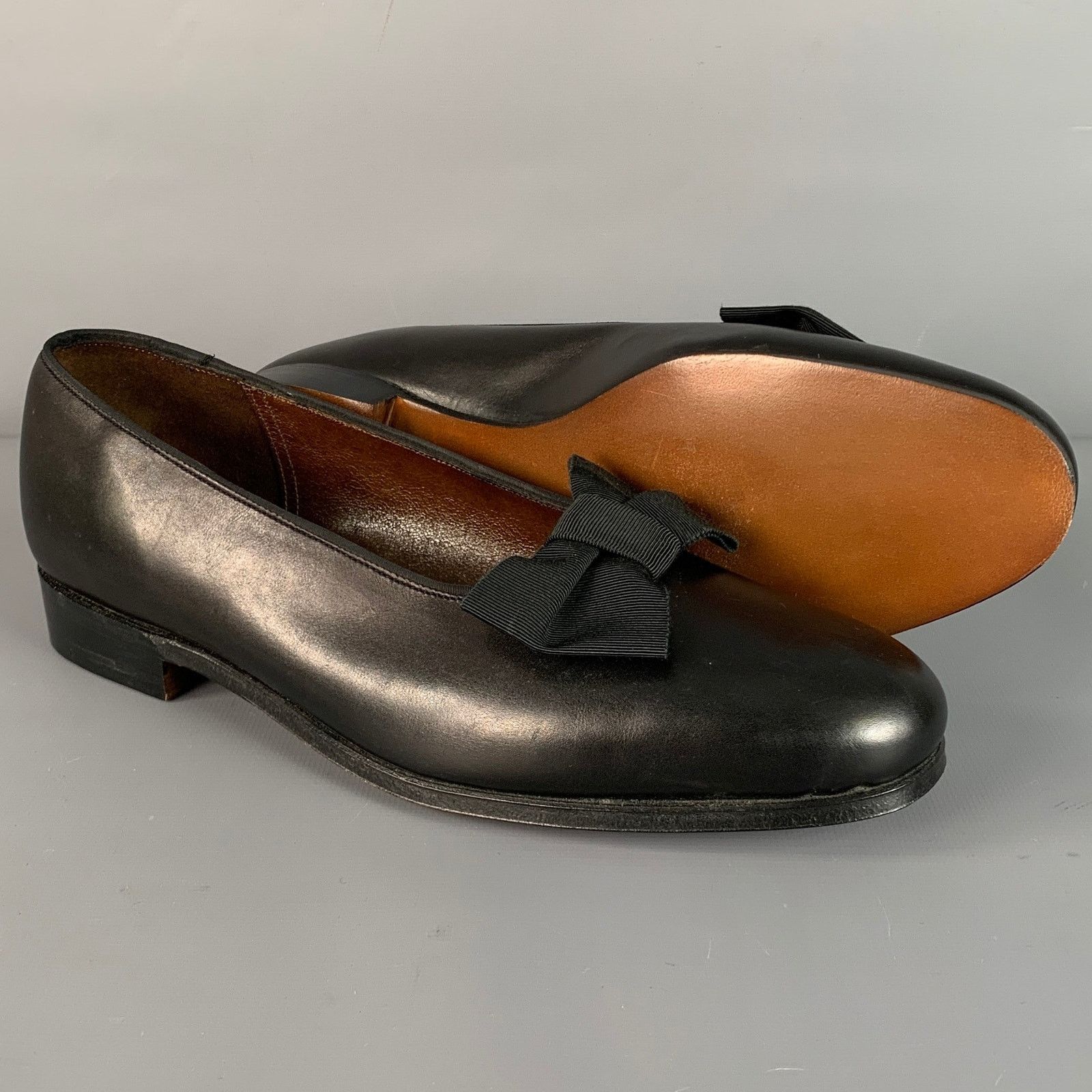 Paul Stuart PAUL STUART x GRENSON Size 6.5 Black Leather Bow Loafers Size US 6.5 / EU 39-40 - 5 Thumbnail