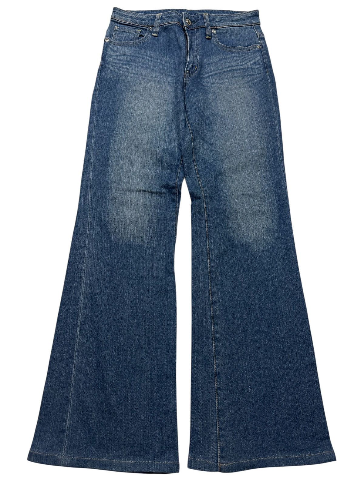 Uniqlo 💥FLARE💥90s STYLE UNIQLO UJ MUDWASH BOOTCUT BLUE JEANS Size US 27 - 2 Thumbnail
