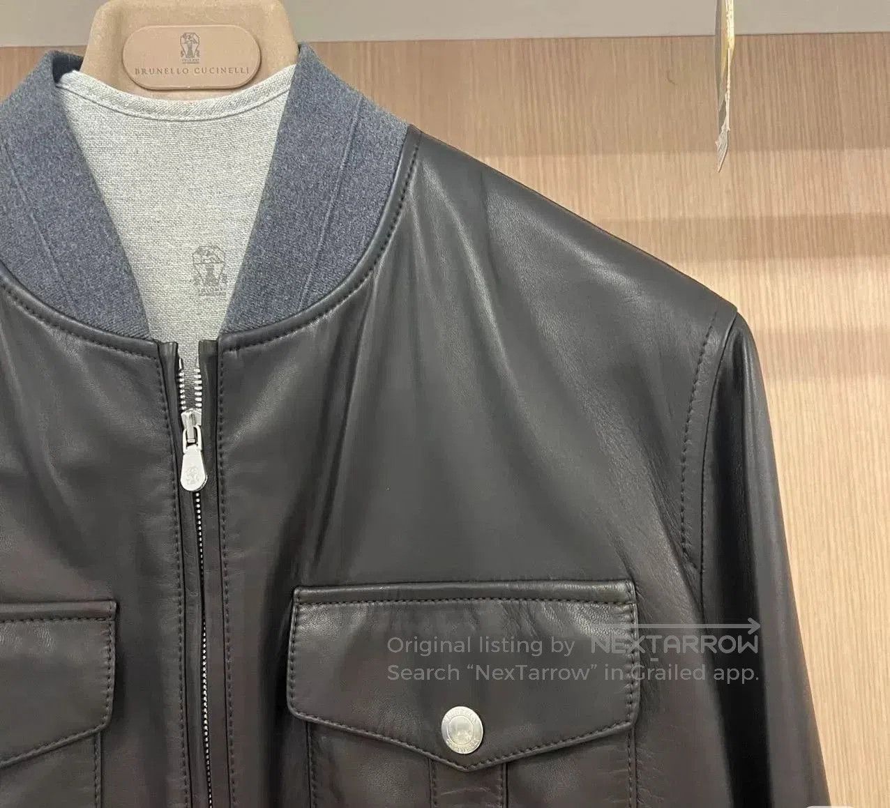 Brunello Cucinelli Brunello Cucinelli Lambskin Leather Jacket. Size US M / EU 48-50 / 2 - 2 Thumbnail