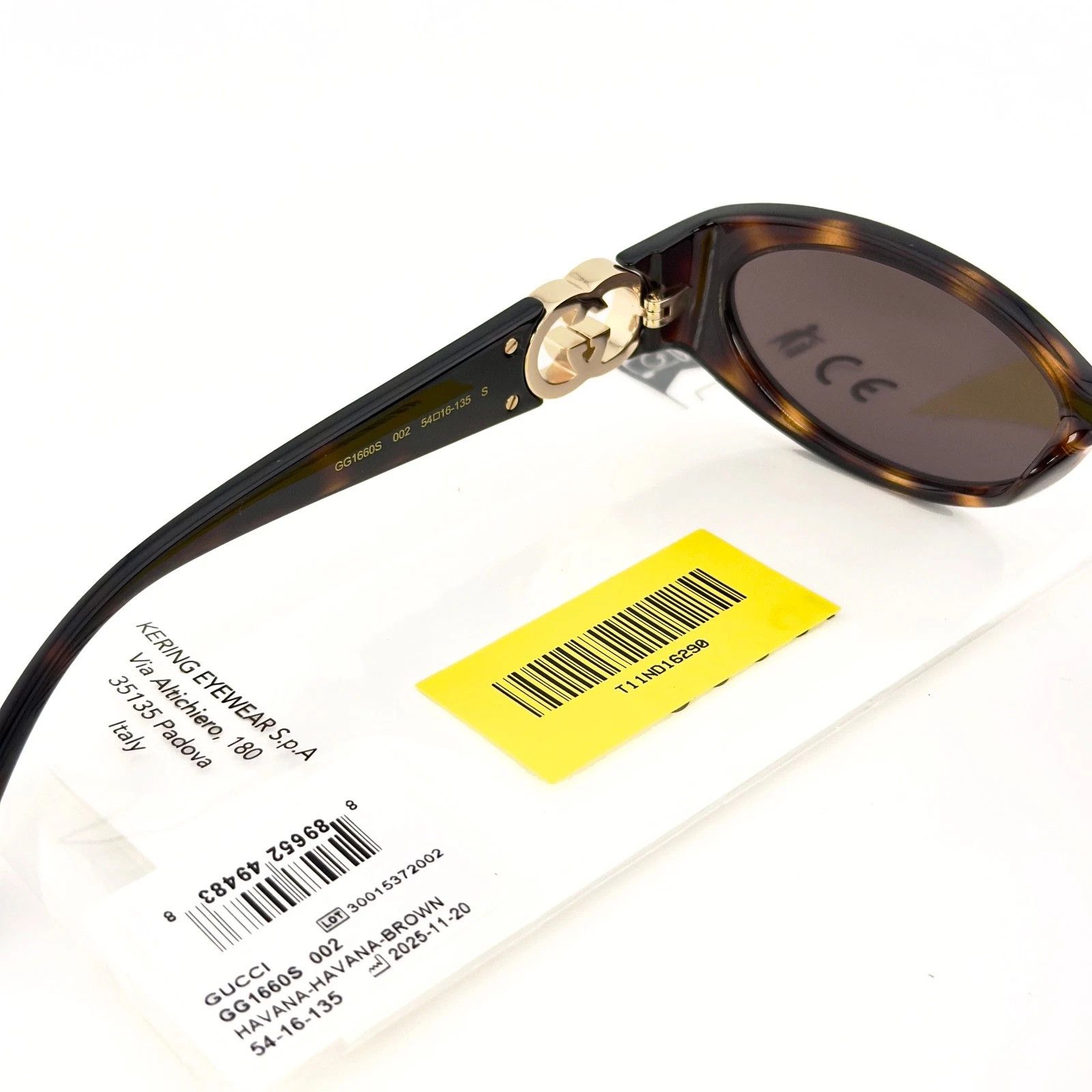Gucci GUCCI GG1660S Brown Narrow 1660 GG Fashion Sunglasses 002 Size ONE SIZE - 6 Thumbnail