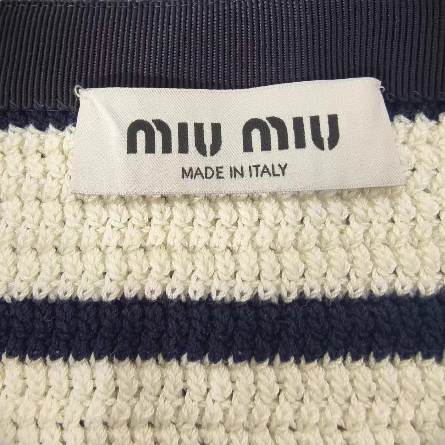 Miu Miu MIU MIU Women's Short Striped Color Blocked Skirt Black/White Size 25" / US 0 / IT 36 - 5 Thumbnail