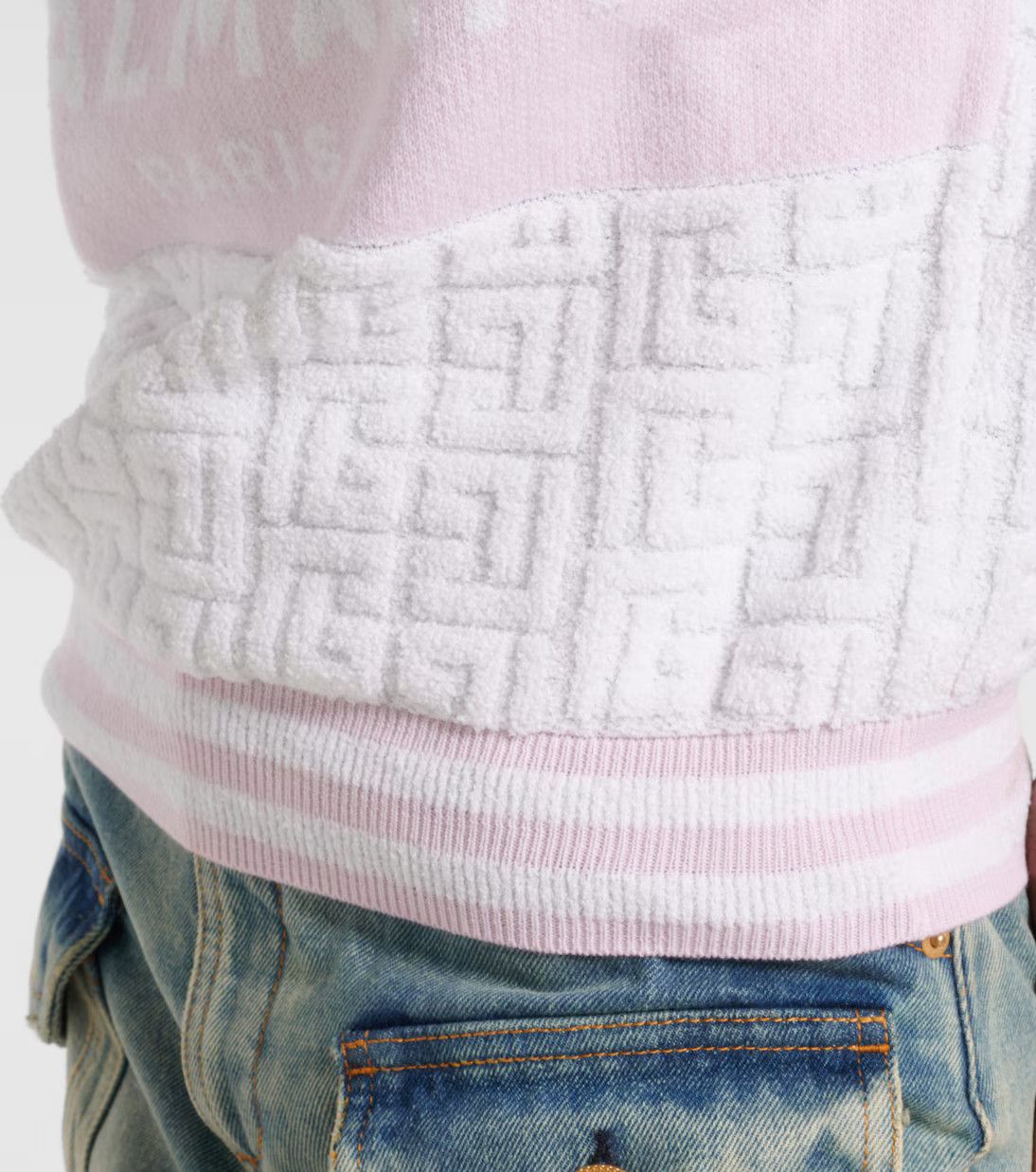 Balmain o1s1wg110725 Wool And Cotton Blend Knited Top in White Size L / US 10 / IT 46 - 5 Thumbnail
