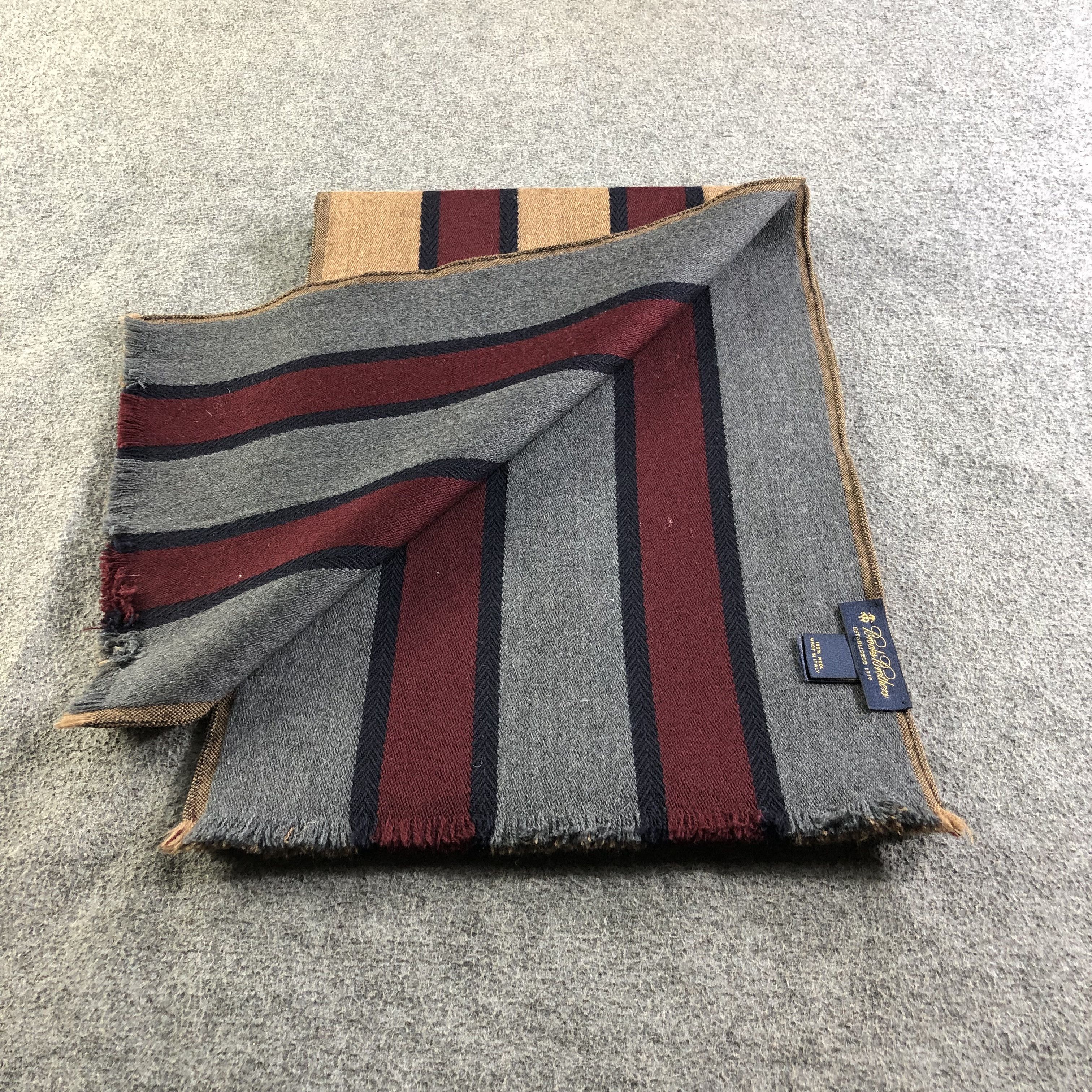 Brooks Brothers Brooks Brothers Striped Wool Scarf Muffler Neckwear V2183 Size ONE SIZE - 4 Thumbnail
